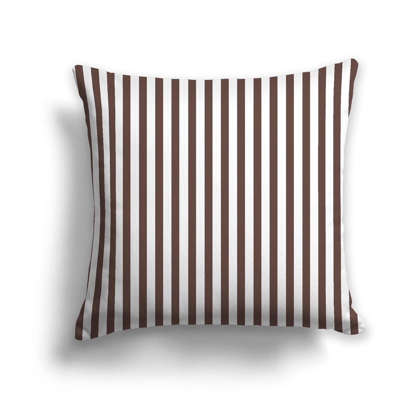 Off-White Cotton Canvas Cushion Covers with Thin Brown Bars on Front, CACU-CC-1161-241, 56 x 56 cm, 22 x 22 inches