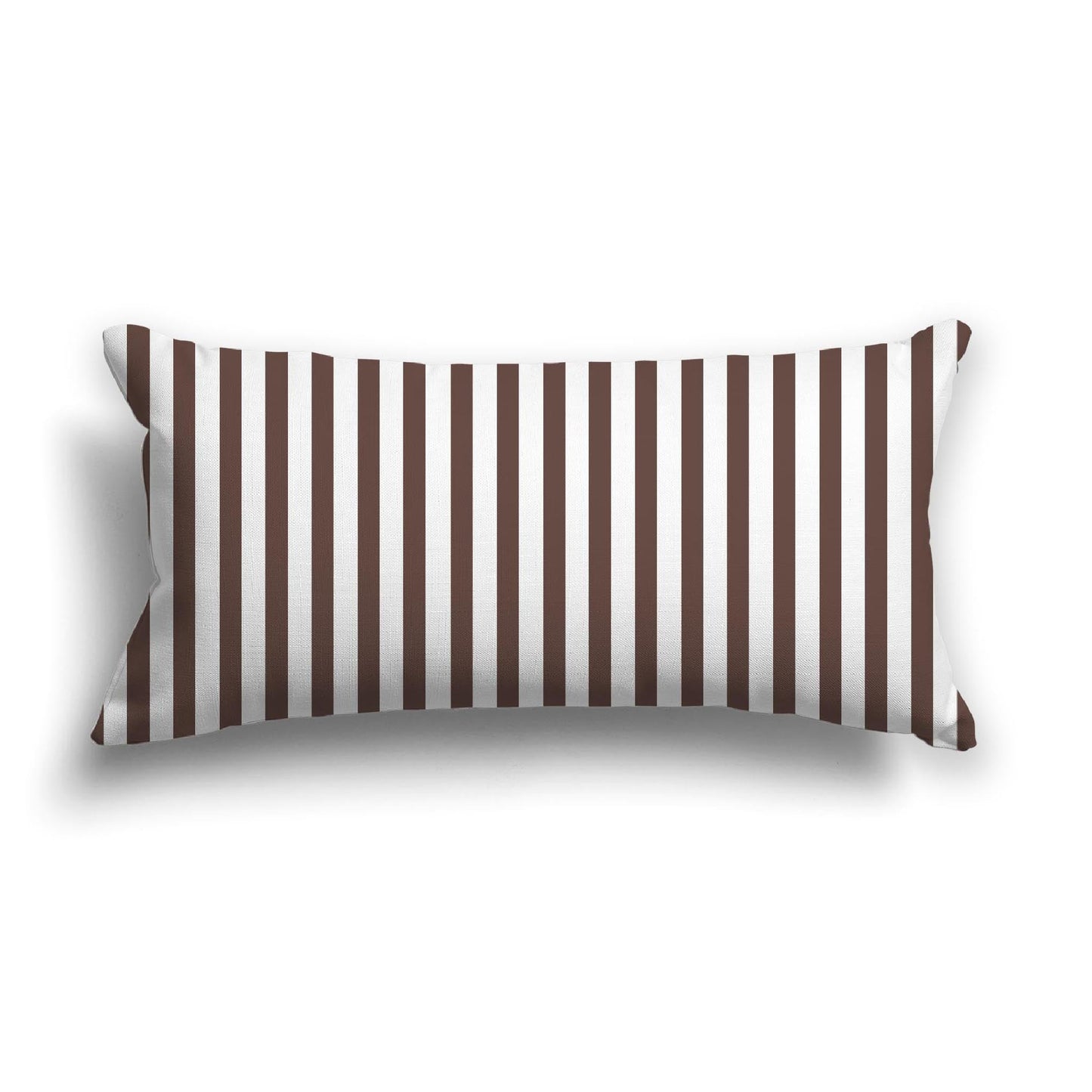 Off-White Cotton Canvas Cushion Covers with Thin Brown Bars on Front, CACU-CC-1161-241, 61 x 30 cm, 24 x 12 inches