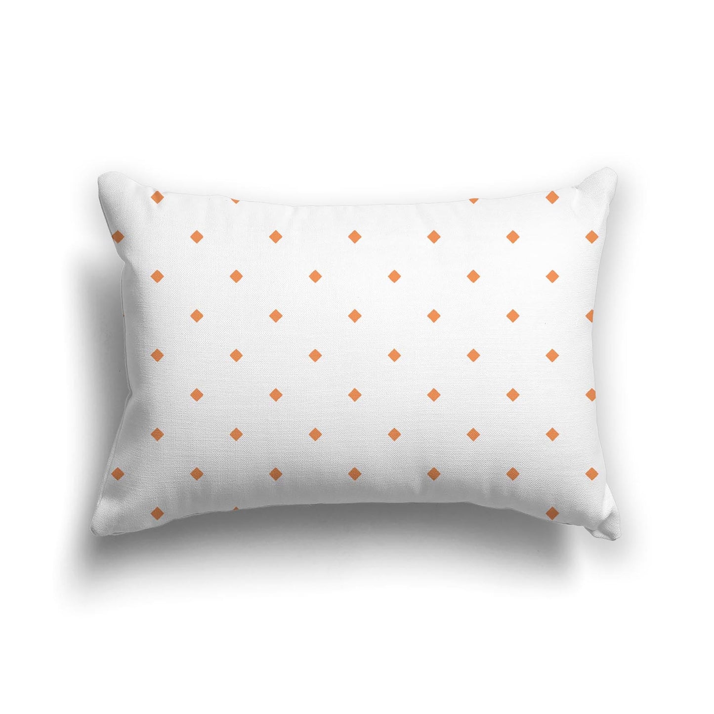 Off-White Cotton Canvas Cushion Covers with Orange Diamonds on Front, CACU-CC-1181-101, 51 x 36 cm, 20 x 14 inches