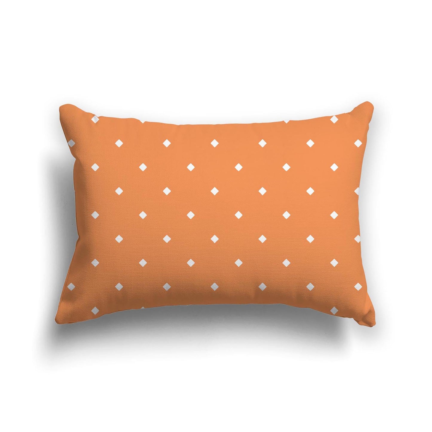 Orange Cotton Canvas Cushion Covers with Off-White Diamonds on Front, CACU-CC-1181-102, 51 x 36 cm, 20 x 14 inches