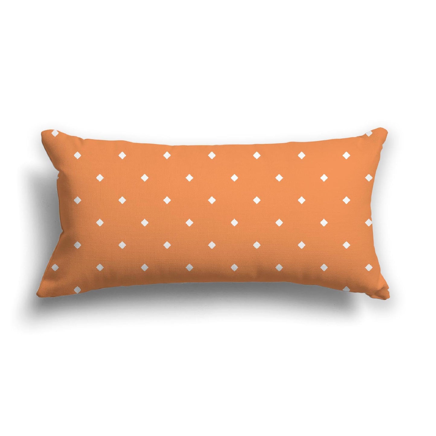 Orange Cotton Canvas Cushion Covers with Off-White Diamonds on Front, CACU-CC-1181-102, 61 x 30 cm, 24 x 12 inches