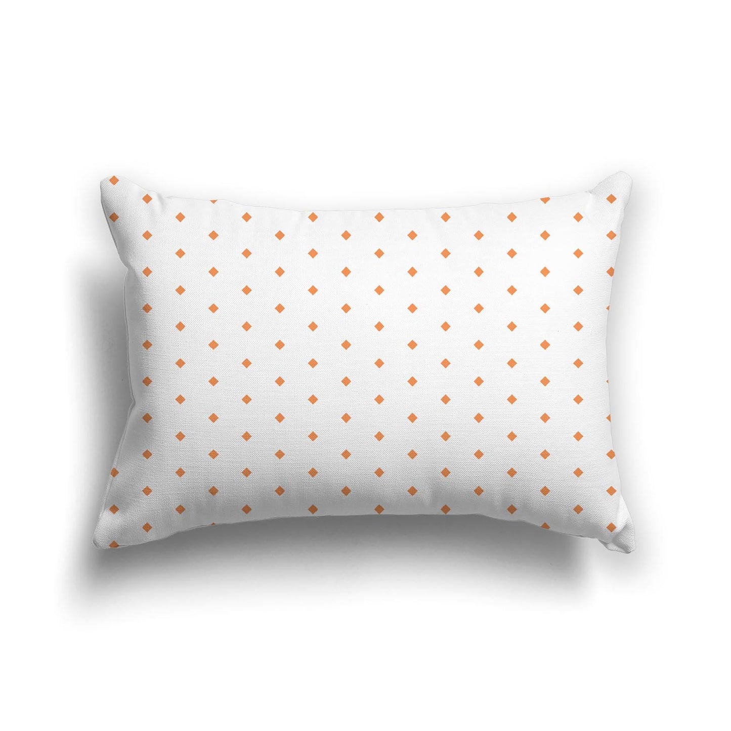 Off-White Cotton Canvas Cushion Covers with Fine Orange Diamonds on Front, CACU-CC-1181-111, 51 x 36 cm, 20 x 14 inches