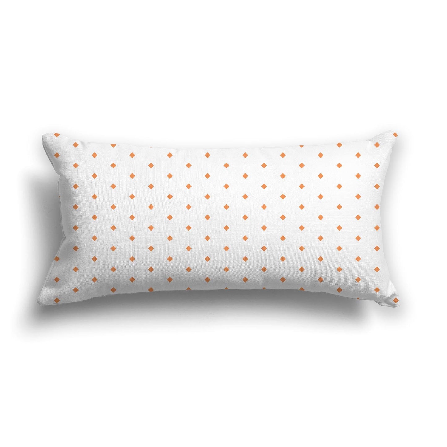 Off-White Cotton Canvas Cushion Covers with Fine Orange Diamonds on Front, CACU-CC-1181-111, 61 x 30 cm, 24 x 12 inches