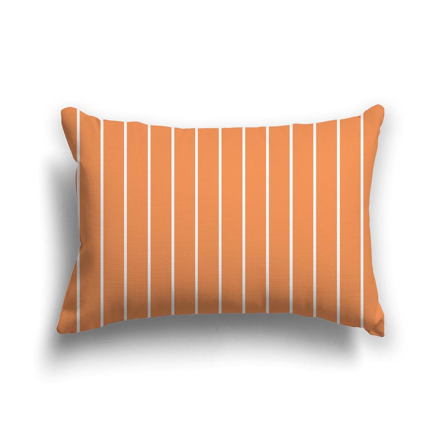 Orange Cotton Canvas Cushion Covers with Fine Off-White Stripes on Front, CACU-CC-1181-152, 51 x 36 cm, 20 x 14 inches