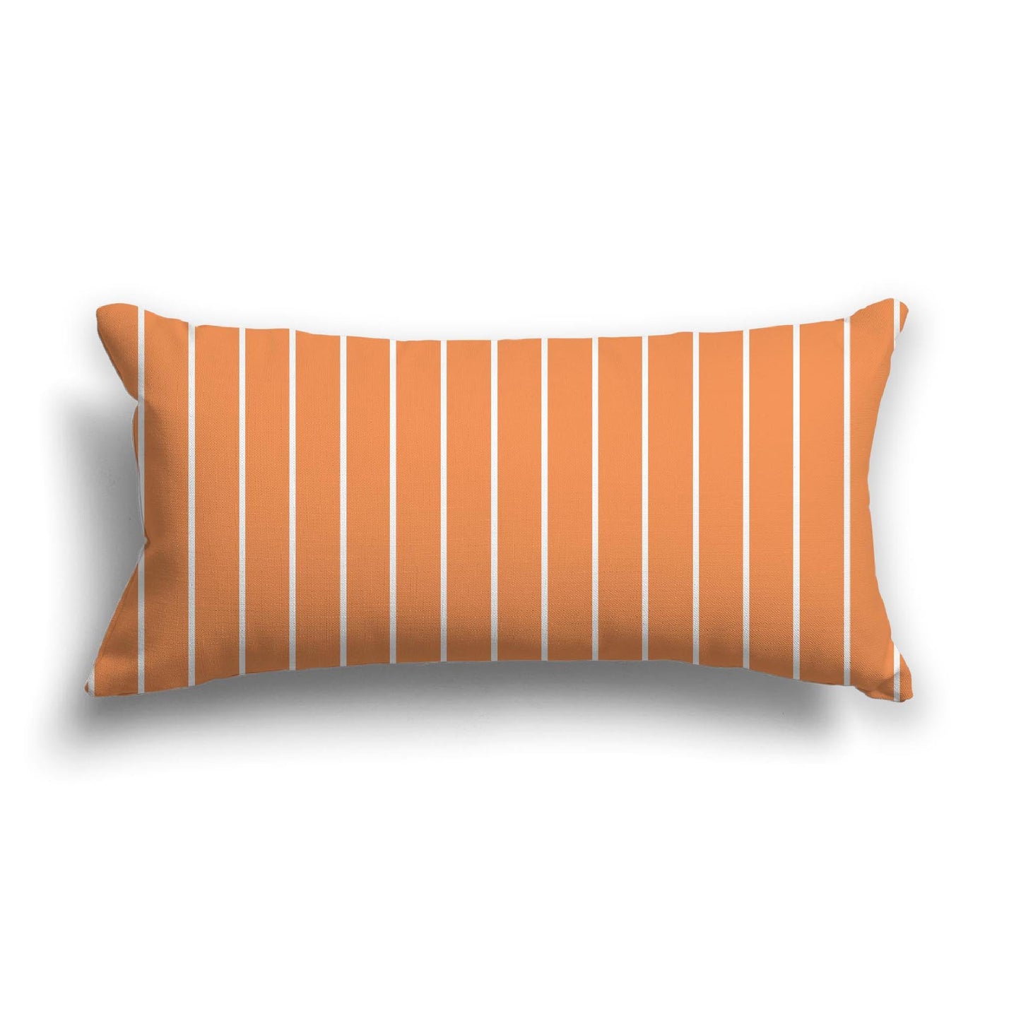 Orange Cotton Canvas Cushion Covers with Fine Off-White Stripes on Front, CACU-CC-1181-152, 61 x 30 cm, 24 x 12 inches