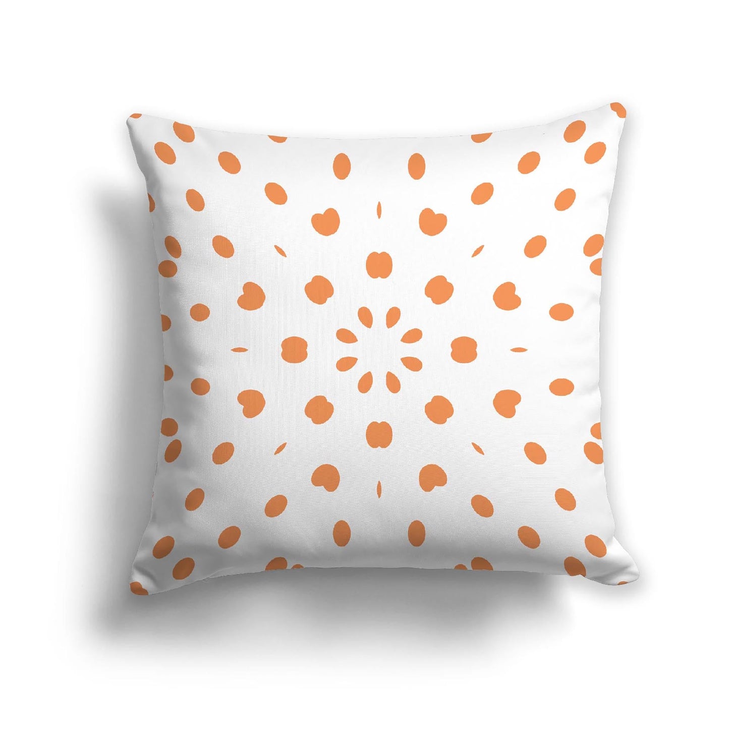 Off-White Cotton Canvas Cushion Covers with Orange Burst Pattern on Front, CACU-CC-1181-231, 56 x 56 cm, 22 x 22 inches
