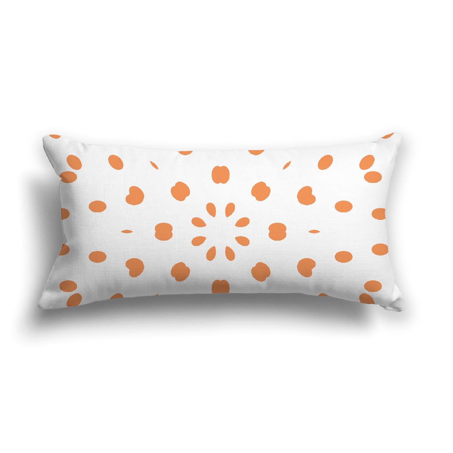 Off-White Cotton Canvas Cushion Covers with Orange Burst Pattern on Front, CACU-CC-1181-231, 61 x 30 cm, 24 x 12 inches