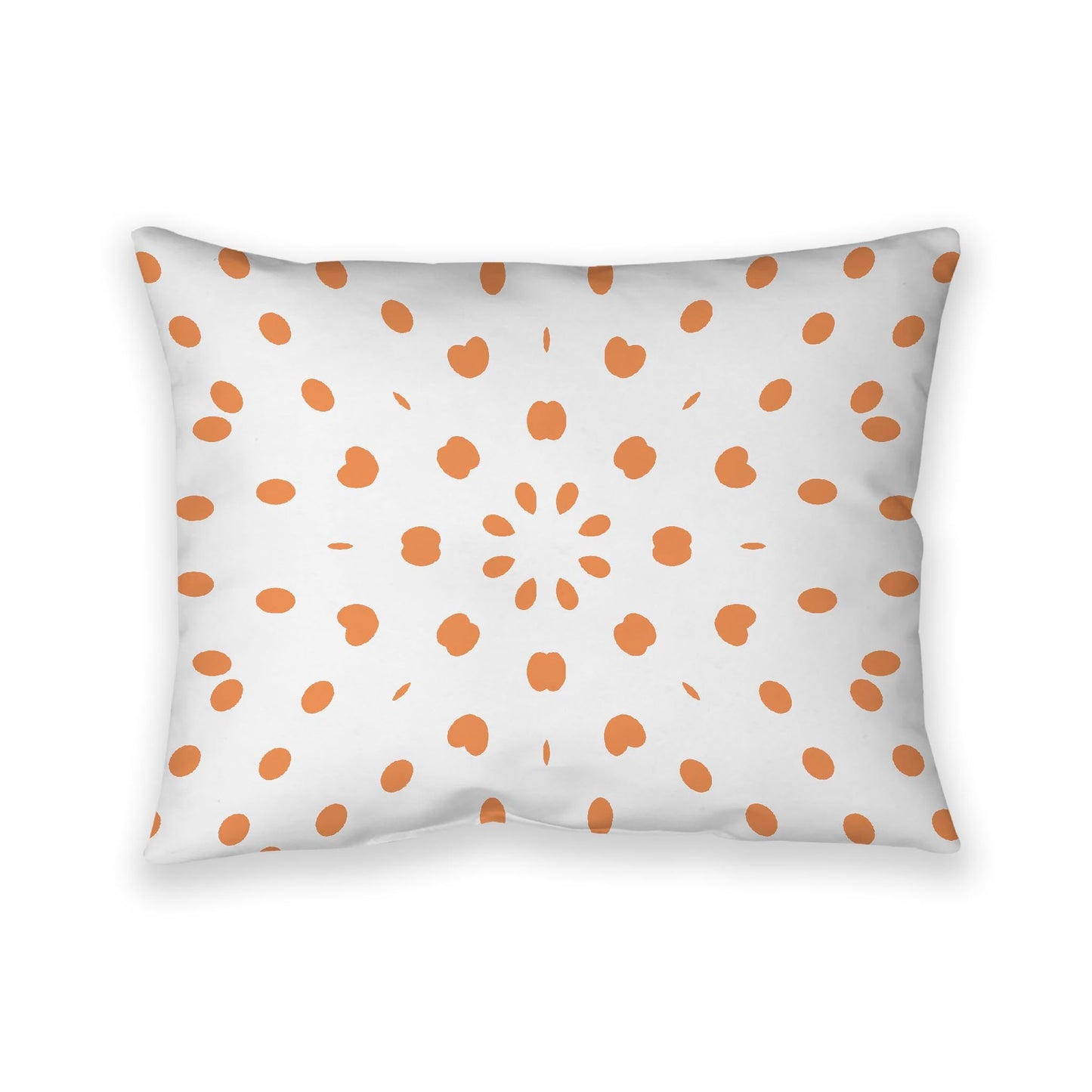 Off-White Cotton Canvas Cushion Covers with Orange Burst Pattern on Front, CACU-CC-1181-231, 66 x 51 cm, 26 x 20 inches