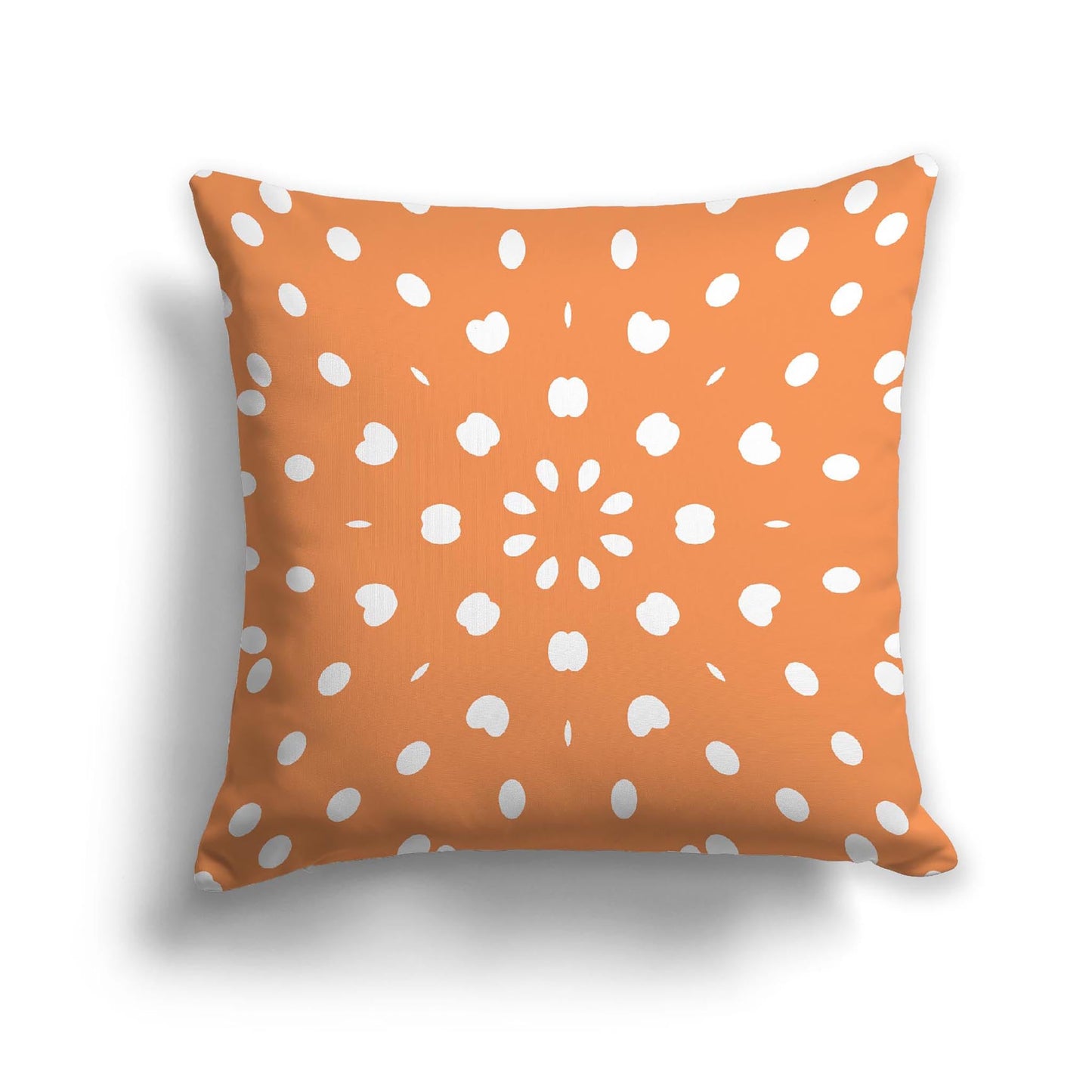 Orange Cotton Canvas Cushion Covers with Off-White Burst Pattern on Front, CACU-CC-1181-232, 56 x 56 cm, 22 x 22 inches