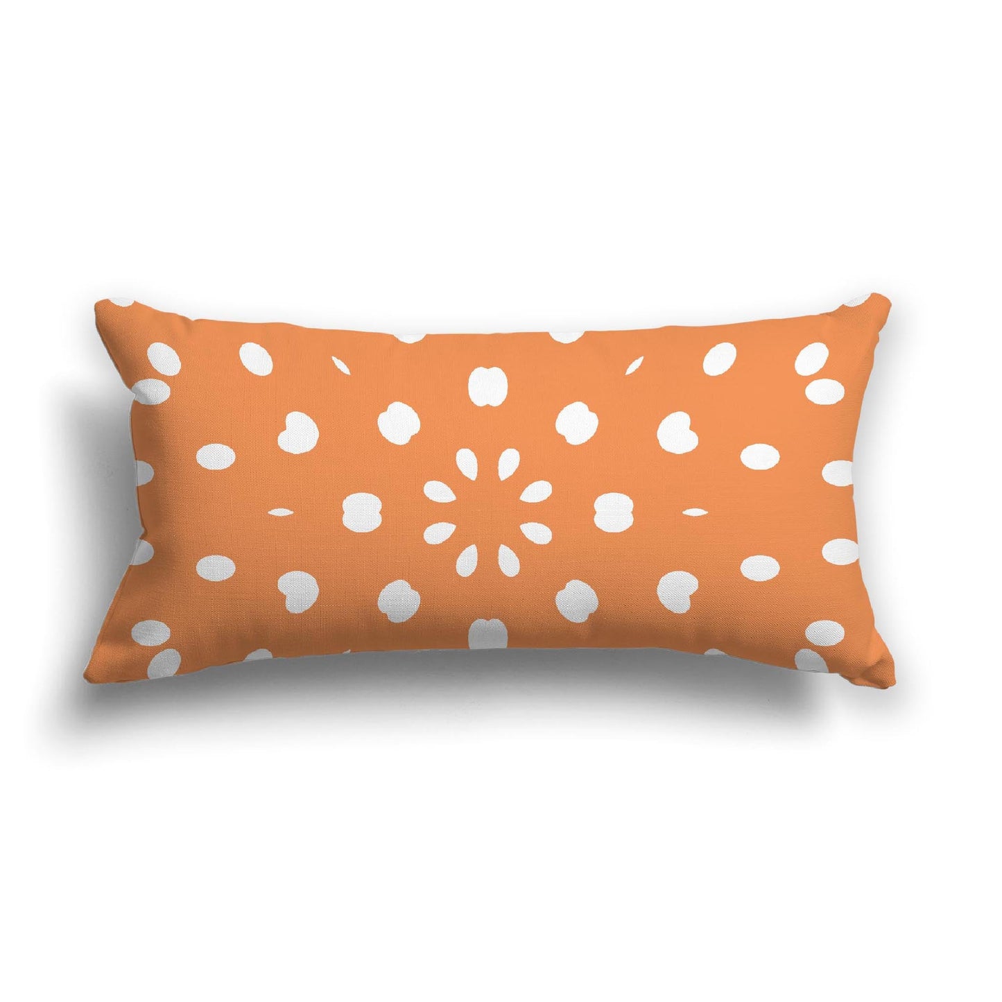 Orange Cotton Canvas Cushion Covers with Off-White Burst Pattern on Front, CACU-CC-1181-232, 61 x 30 cm, 24 x 12 inches