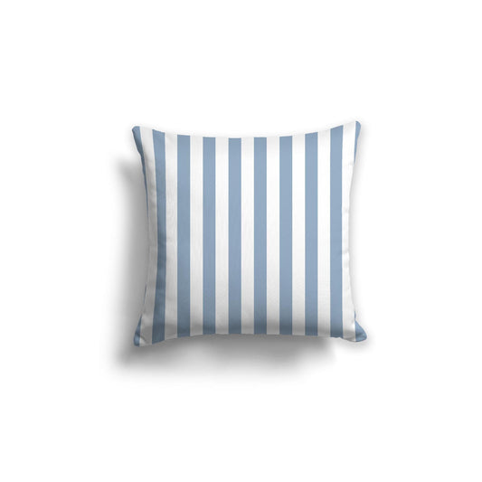 Off-White Cotton Canvas Cushion Covers with Blue Bars on Front, CACU-CC-1231-051, 46 x 46 cm, 18 x 18 inches