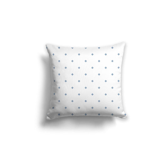 Off-White Cotton Canvas Cushion Covers with Blue Diamonds on Front, CACU-CC-1231-101, 46 x 46 cm, 18 x 18 inches