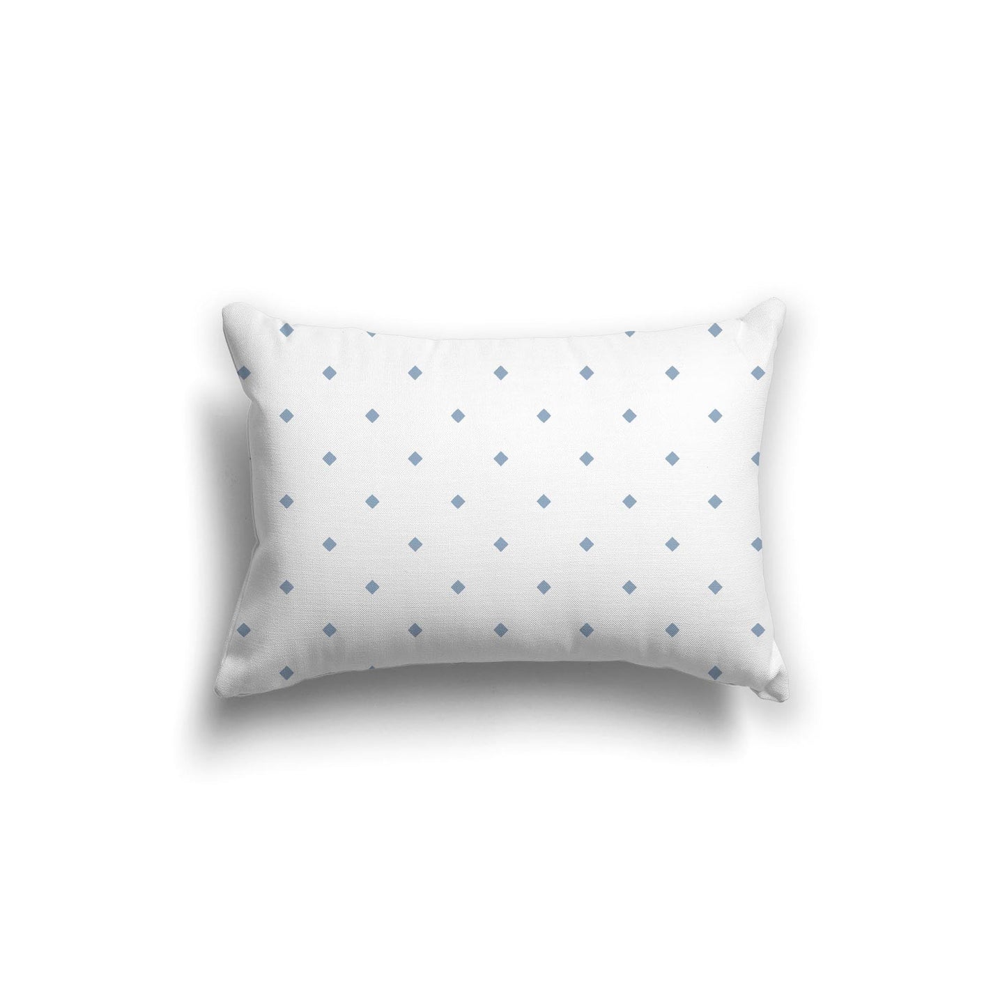 Off-White Cotton Canvas Cushion Covers with Blue Diamonds on Front, CACU-CC-1231-101, 51 x 36 cm, 20 x 14 inches