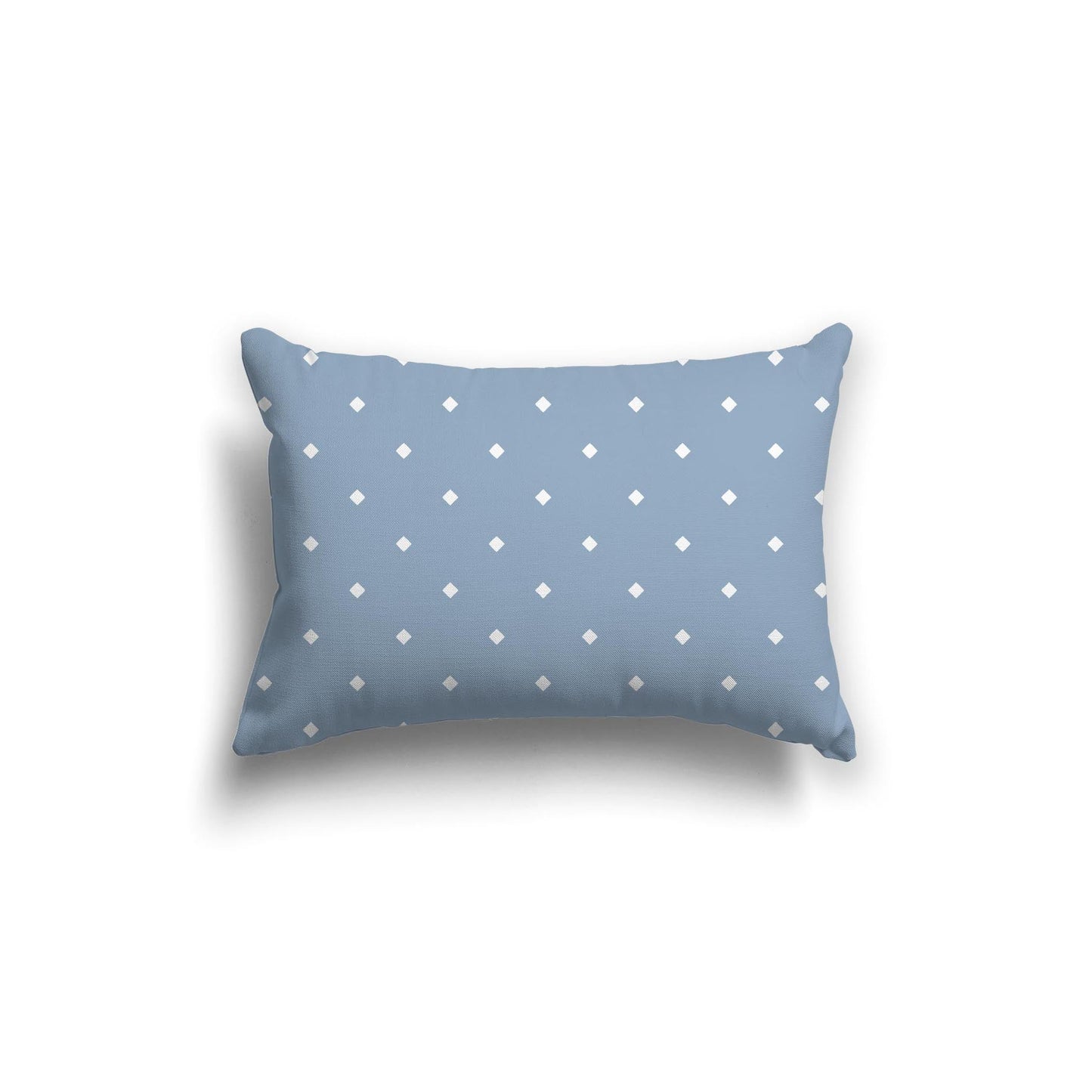 Blue Cotton Canvas Cushion Covers with Off-White Diamonds on Front, CACU-CC-1231-102, 51 x 36 cm, 20 x 14 inches
