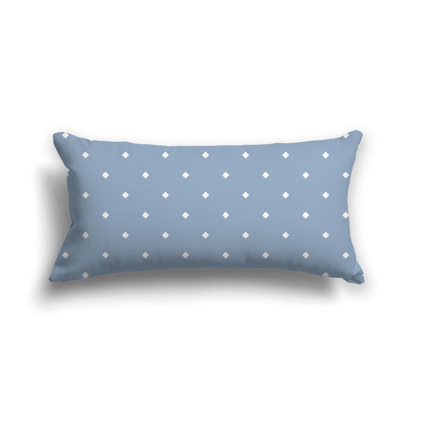 Blue Cotton Canvas Cushion Covers with Off-White Diamonds on Front, CACU-CC-1231-102, 61 x 30 cm, 24 x 12 inches