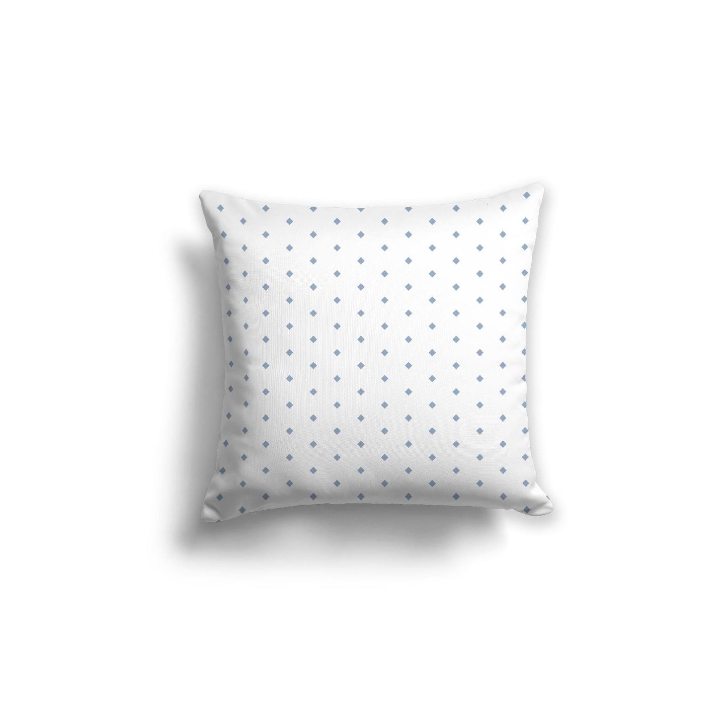 Off-White Cotton Canvas Cushion Covers with Fine Blue Diamonds on Front, CACU-CC-1231-111, 46 x 46 cm, 18 x 18 inches