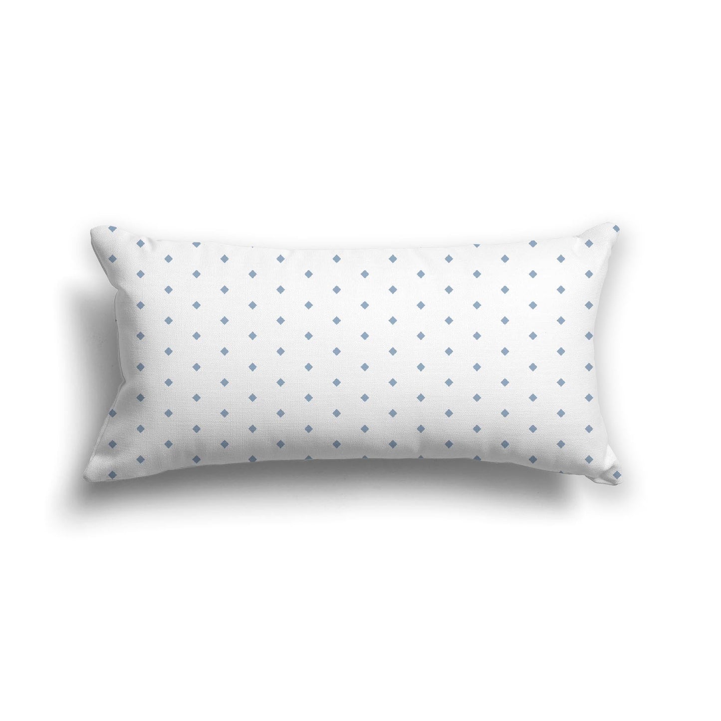 Off-White Cotton Canvas Cushion Covers with Fine Blue Diamonds on Front, CACU-CC-1231-111, 61 x 30 cm, 24 x 12 inches