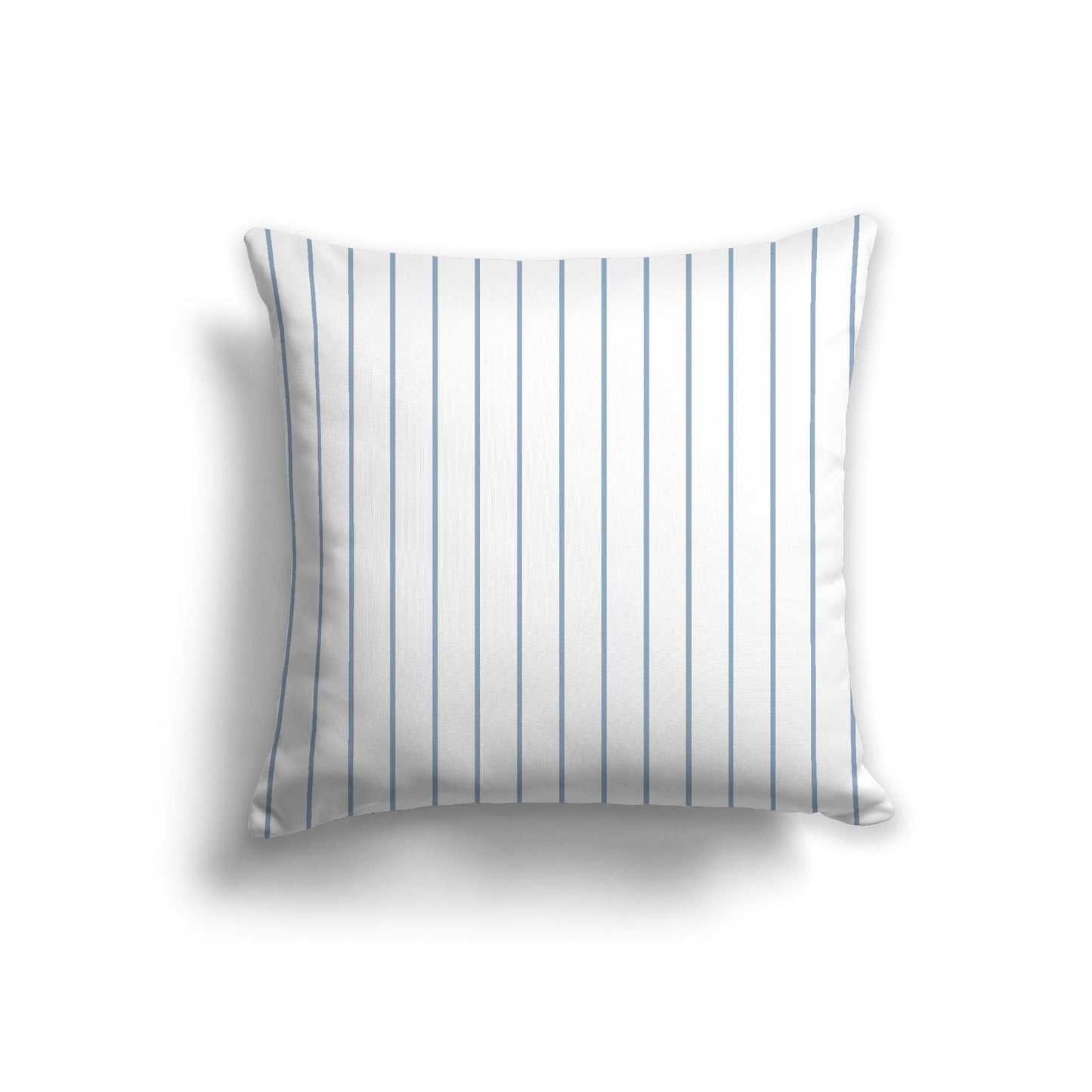 Off-White Cotton Canvas Cushion Covers with Fine Blue Stripes on Front, CACU-CC-1231-151, 56 x 56 cm, 22 x 22 inches