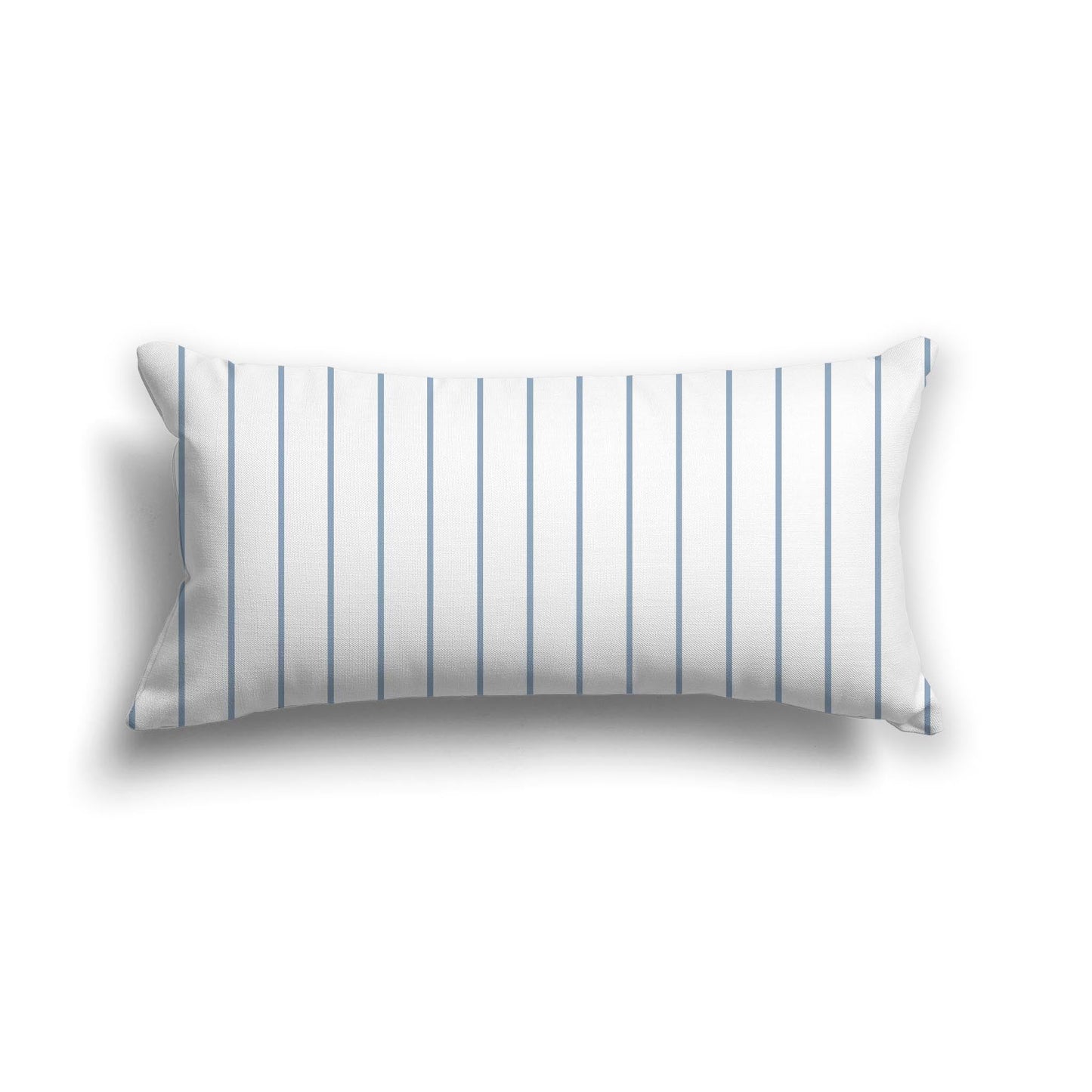 Off-White Cotton Canvas Cushion Covers with Fine Blue Stripes on Front, CACU-CC-1231-151, 61 x 30 cm, 24 x 12 inches