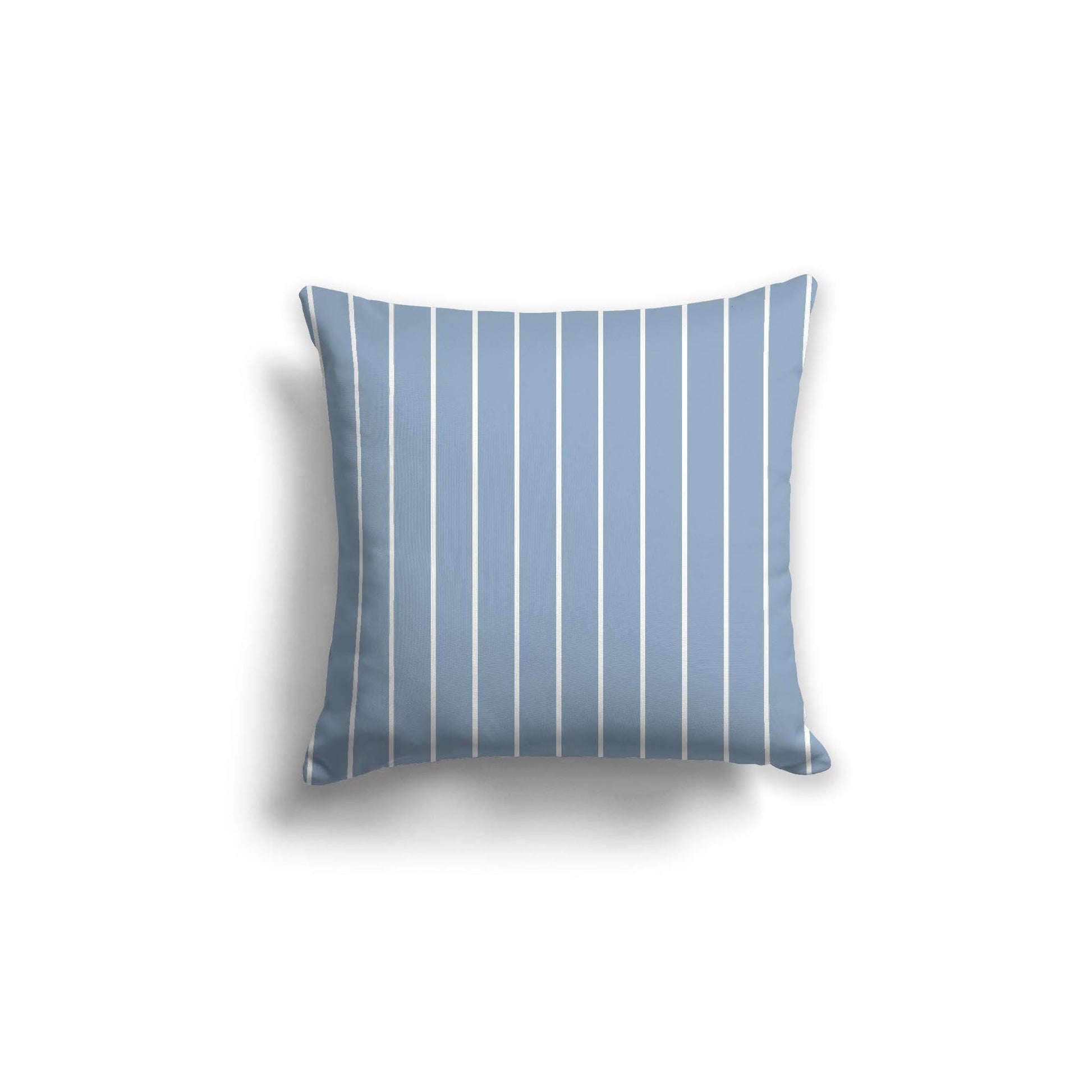 Blue Cotton Canvas Cushion Covers with Fine Off-White Stripes on Front, CACU-CC-1231-152, 46 x 46 cm, 18 x 18 inches