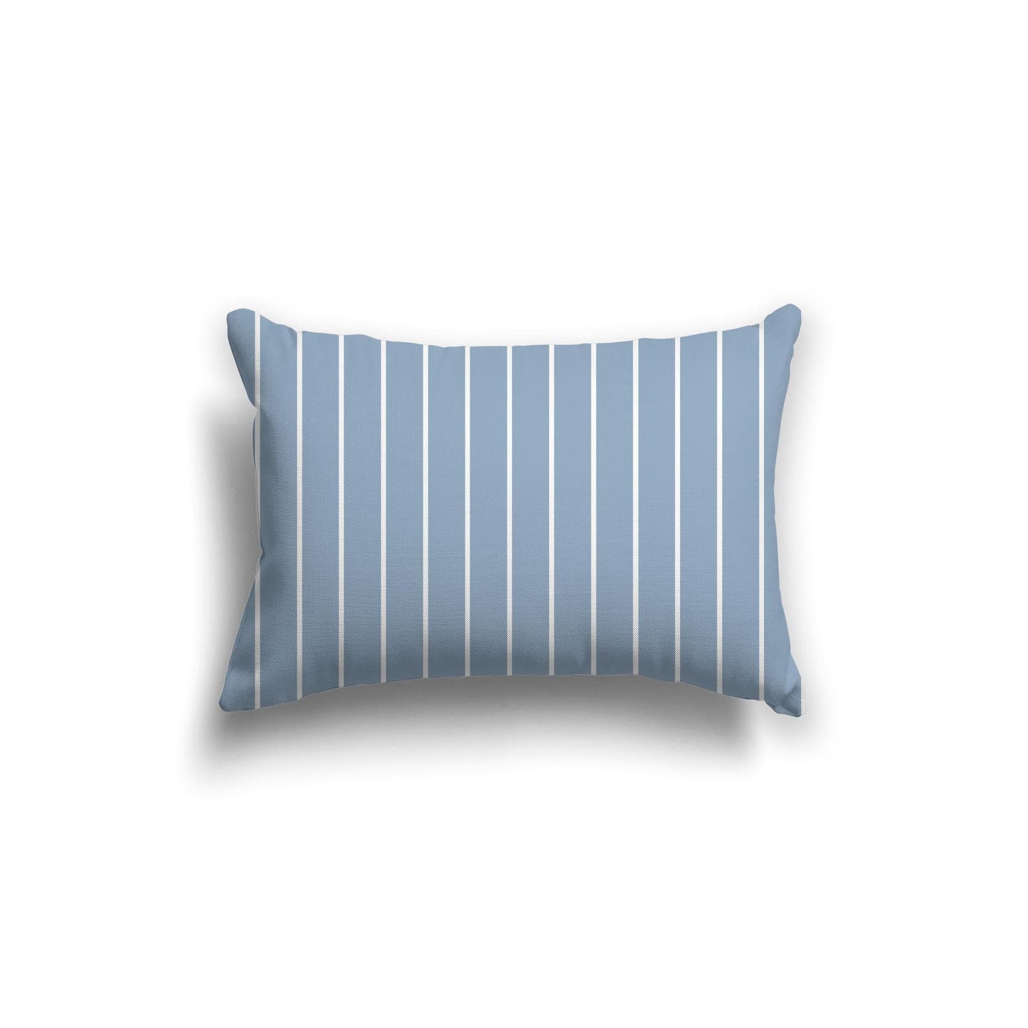 Blue Cotton Canvas Cushion Covers with Fine Off-White Stripes on Front, CACU-CC-1231-152, 51 x 36 cm, 20 x 14 inches