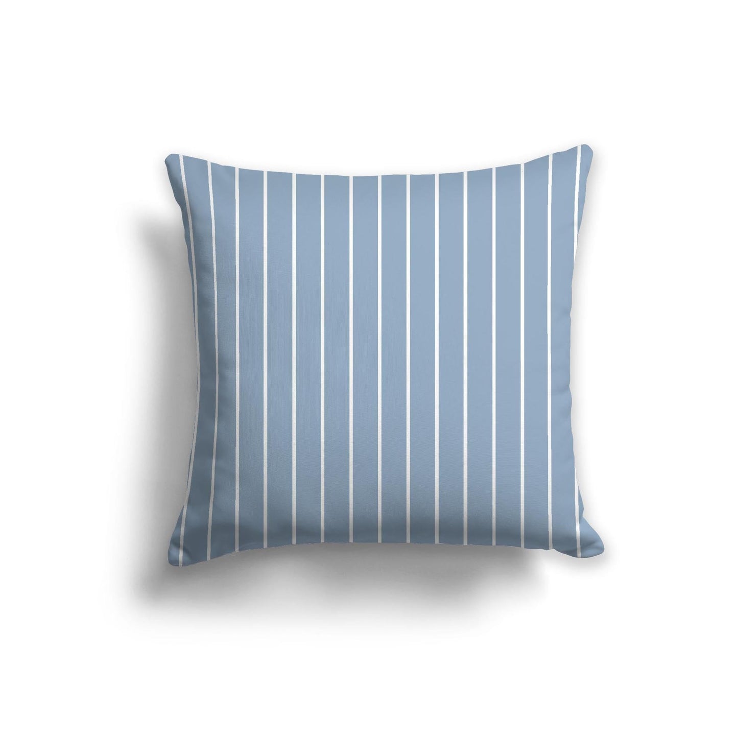 Blue Cotton Canvas Cushion Covers with Fine Off-White Stripes on Front, CACU-CC-1231-152, 56 x 56 cm, 22 x 22 inches