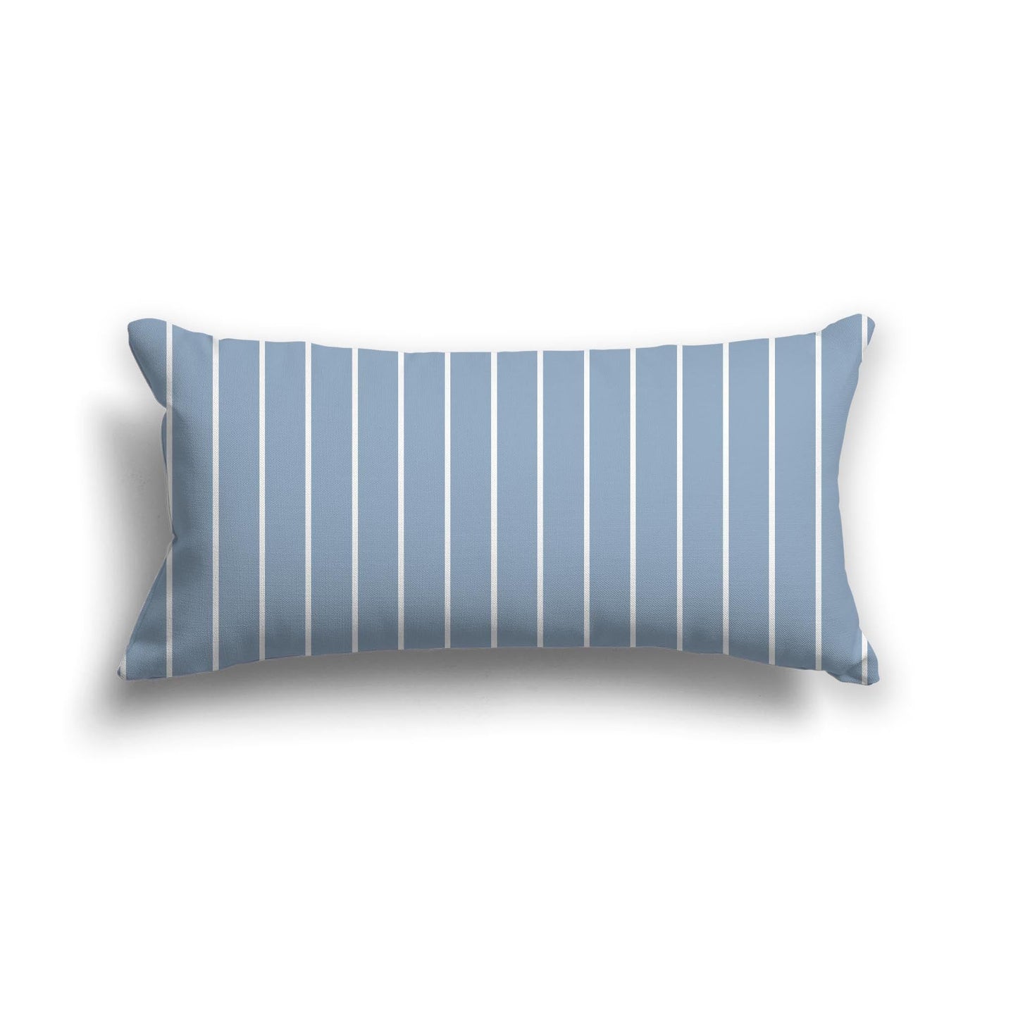 Blue Cotton Canvas Cushion Covers with Fine Off-White Stripes on Front, CACU-CC-1231-152, 61 x 30 cm, 24 x 12 inches