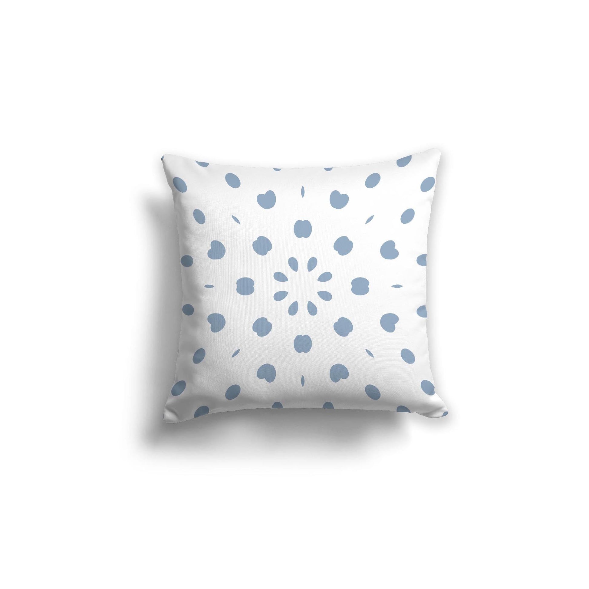 Off-White Cotton Canvas Cushion Covers with Blue Burst Pattern on Front, CACU-CC-1231-231, 46 x 46 cm, 18 x 18 inches