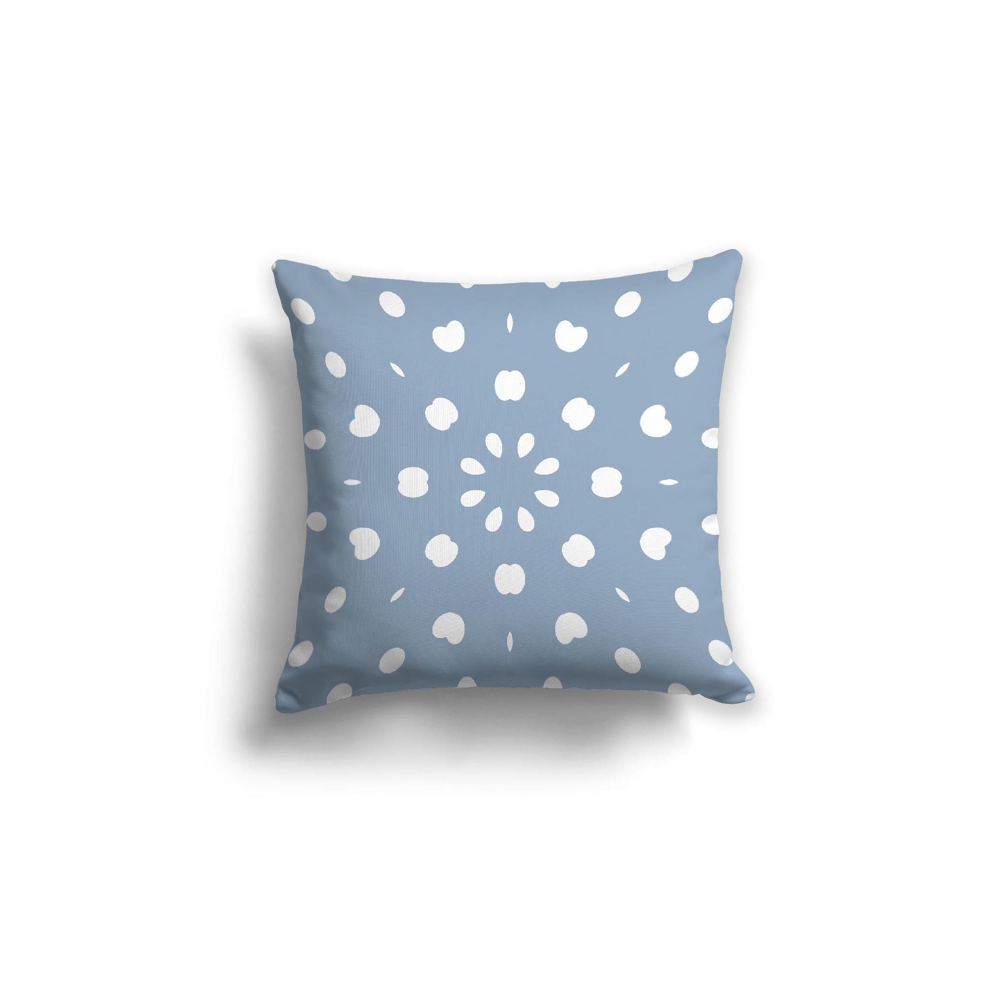 Blue Cotton Canvas Cushion Covers with Off-White Burst Pattern on Front, CACU-CC-1231-232, 46 x 46 cm, 18 x 18 inches