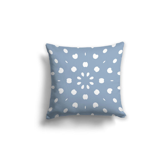 Blue Cotton Canvas Cushion Covers with Off-White Burst Pattern on Front, CACU-CC-1231-232, 46 x 46 cm, 18 x 18 inches