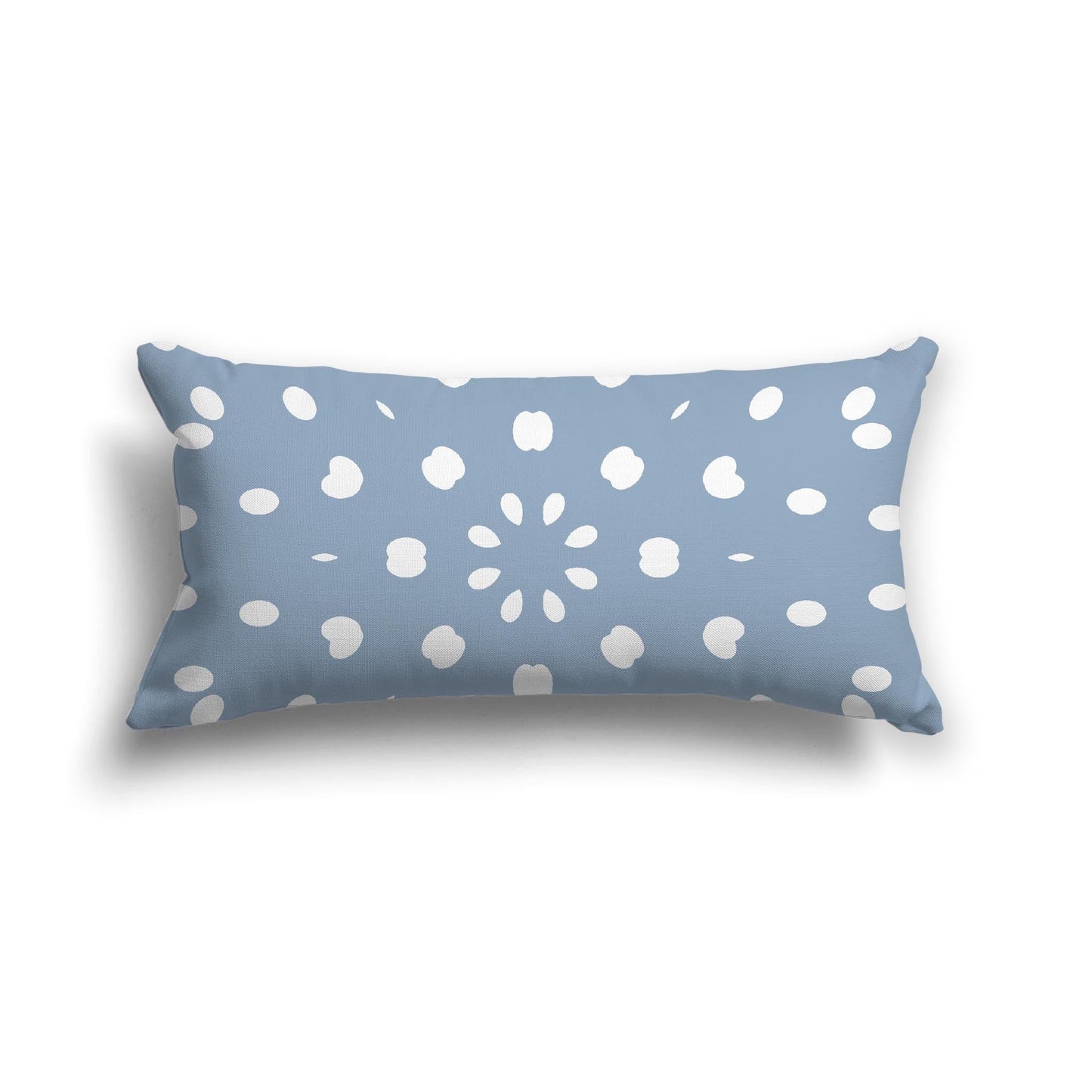 Blue Cotton Canvas Cushion Covers with Off-White Burst Pattern on Front, CACU-CC-1231-232, 61 x 30 cm, 24 x 12 inches