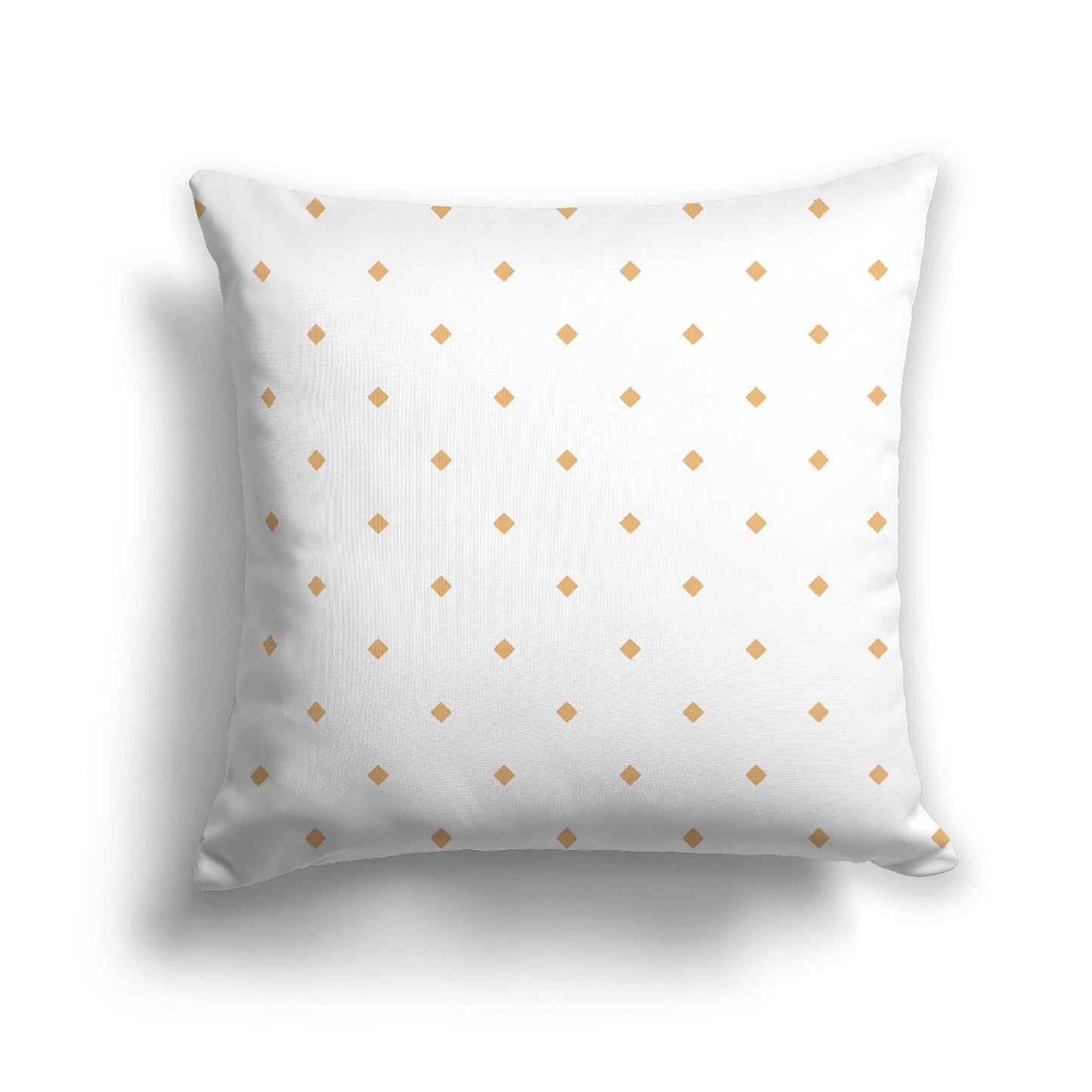 Off-White Cotton Canvas Cushion Covers with Orange Diamonds on Front, CACU-CC-1232-101, 46 x 46 cm, 18 x 18 inches