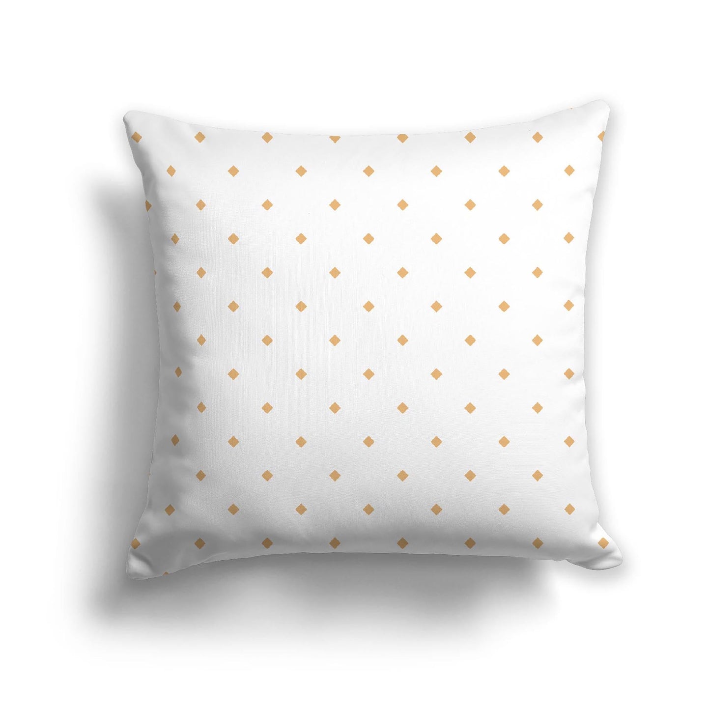 Off-White Cotton Canvas Cushion Covers with Orange Diamonds on Front, CACU-CC-1232-101, 56 x 56 cm, 22 x 22 inches