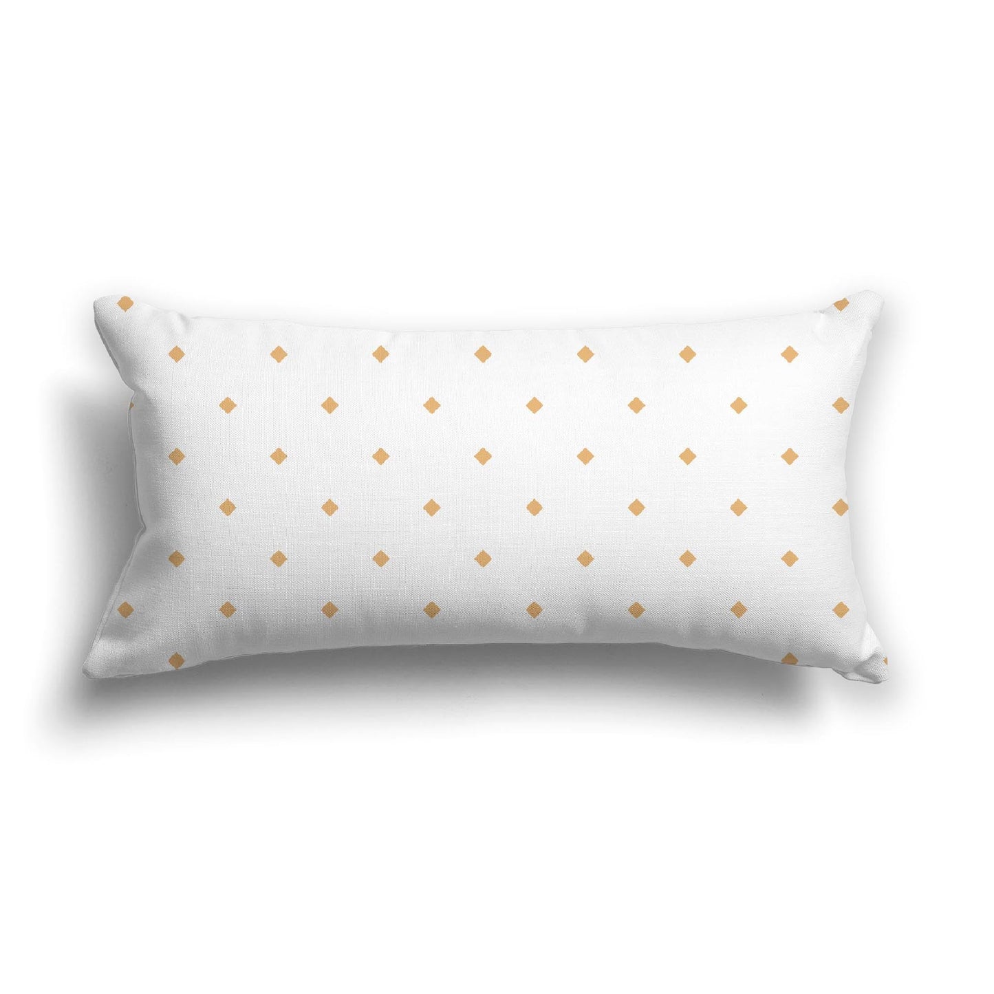 Off-White Cotton Canvas Cushion Covers with Orange Diamonds on Front, CACU-CC-1232-101, 61 x 30 cm, 24 x 12 inches