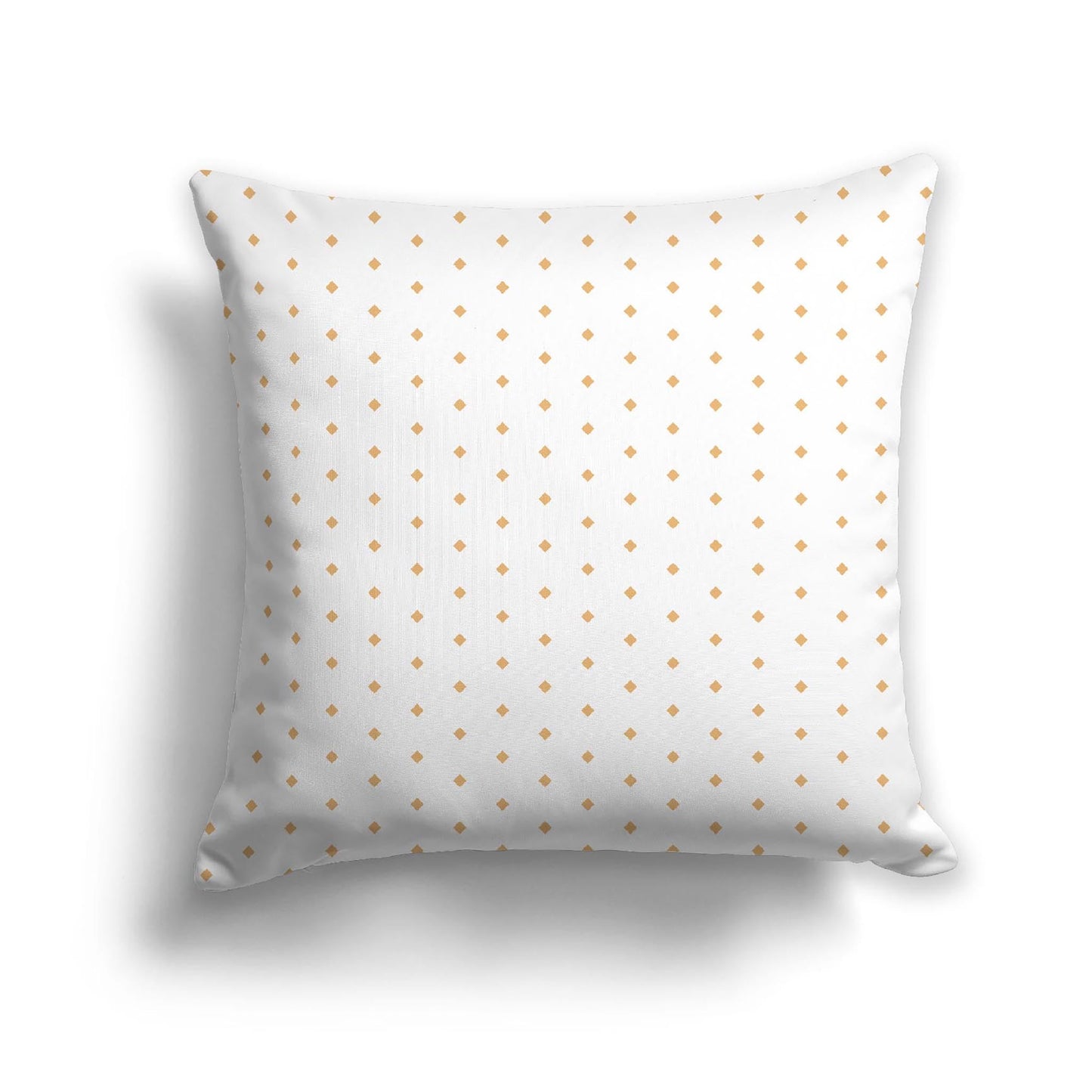 Off-White Cotton Canvas Cushion Covers with Fine Orange Diamonds on Front, CACU-CC-1232-111, 56 x 56 cm, 22 x 22 inches