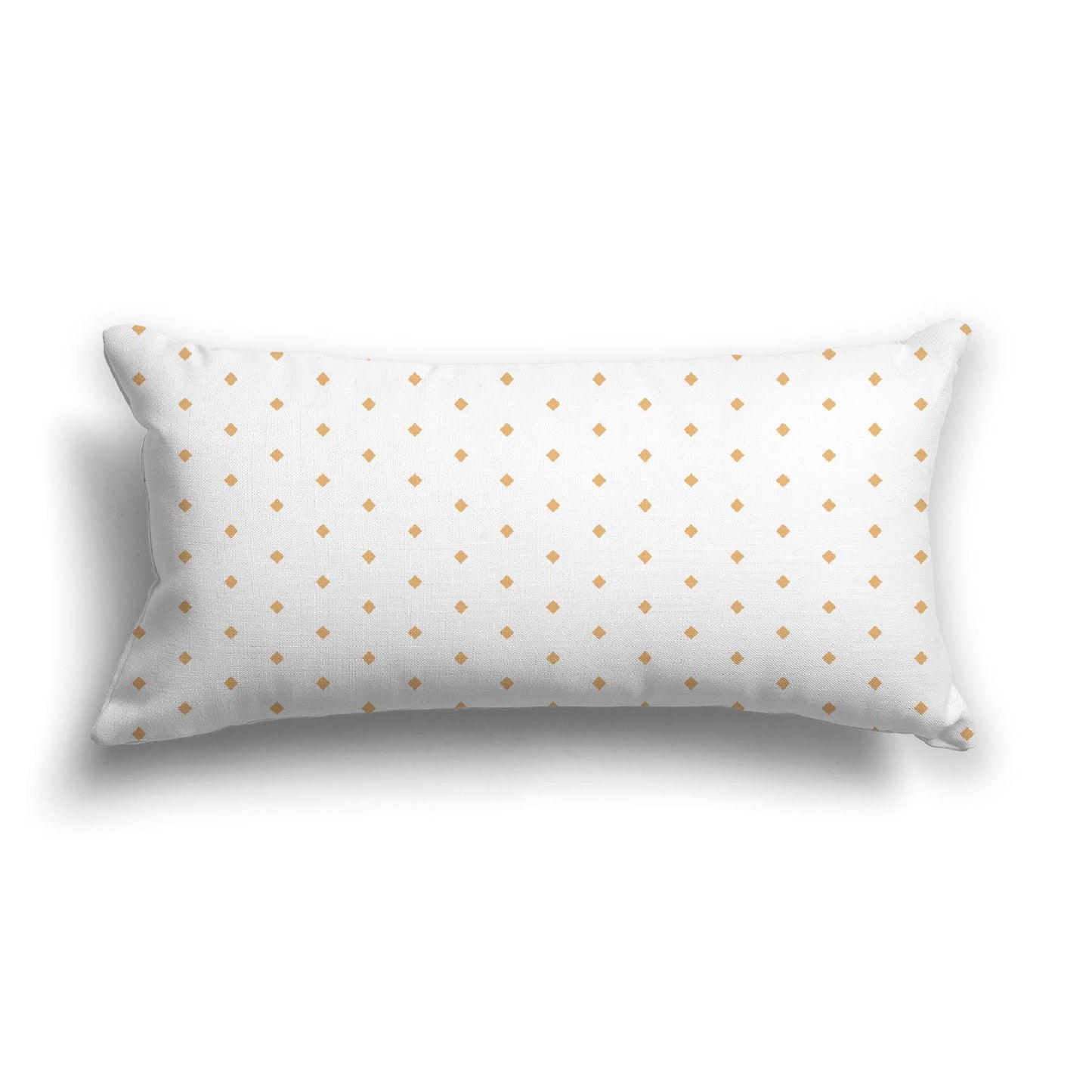 Off-White Cotton Canvas Cushion Covers with Fine Orange Diamonds on Front, CACU-CC-1232-111, 61 x 30 cm, 24 x 12 inches