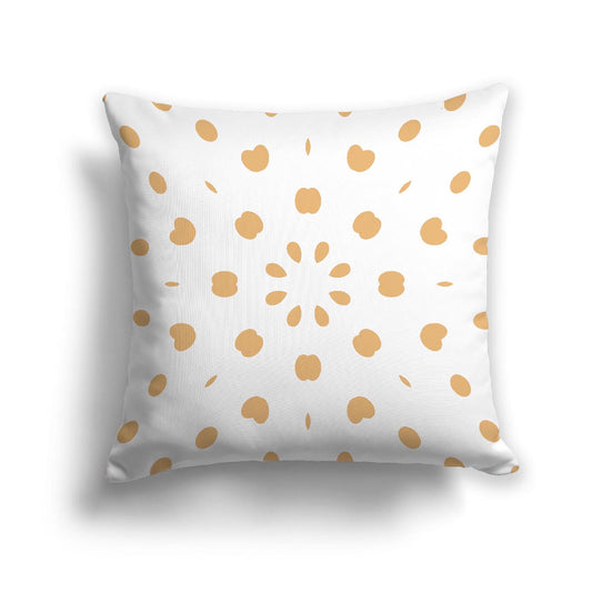 Off-White Cotton Canvas Cushion Covers with Orange Burst Pattern on Front, CACU-CC-1232-231, 46 x 46 cm, 18 x 18 inches