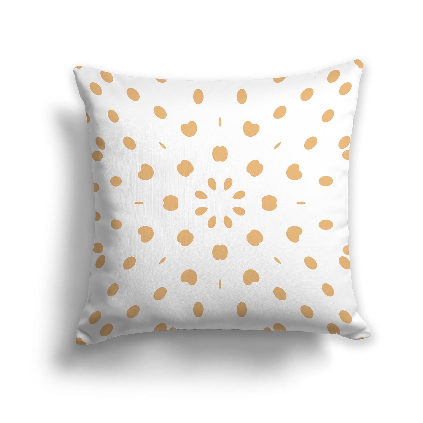 Off-White Cotton Canvas Cushion Covers with Orange Burst Pattern on Front, CACU-CC-1232-231, 56 x 56 cm, 22 x 22 inches