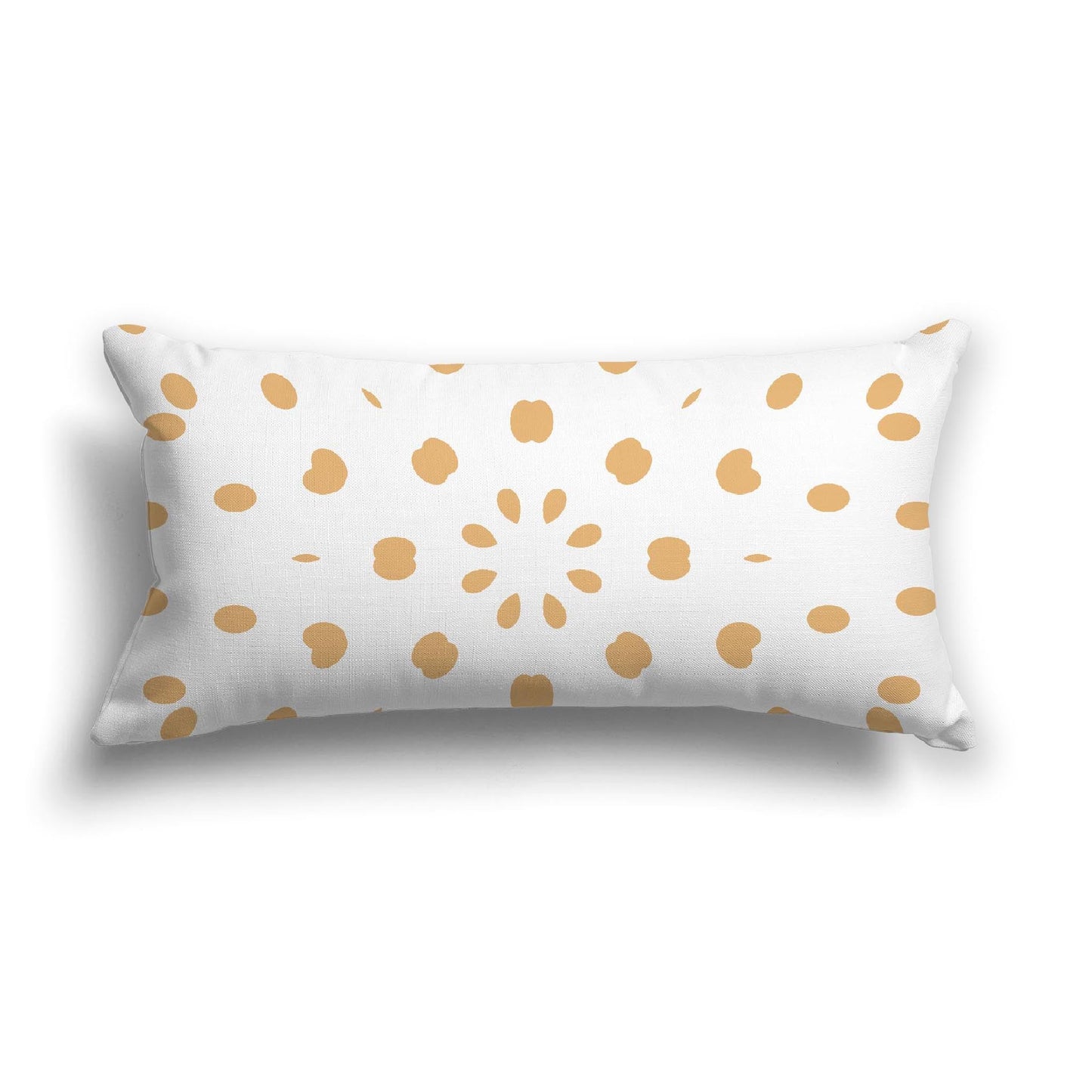 Off-White Cotton Canvas Cushion Covers with Orange Burst Pattern on Front, CACU-CC-1232-231, 61 x 30 cm, 24 x 12 inches
