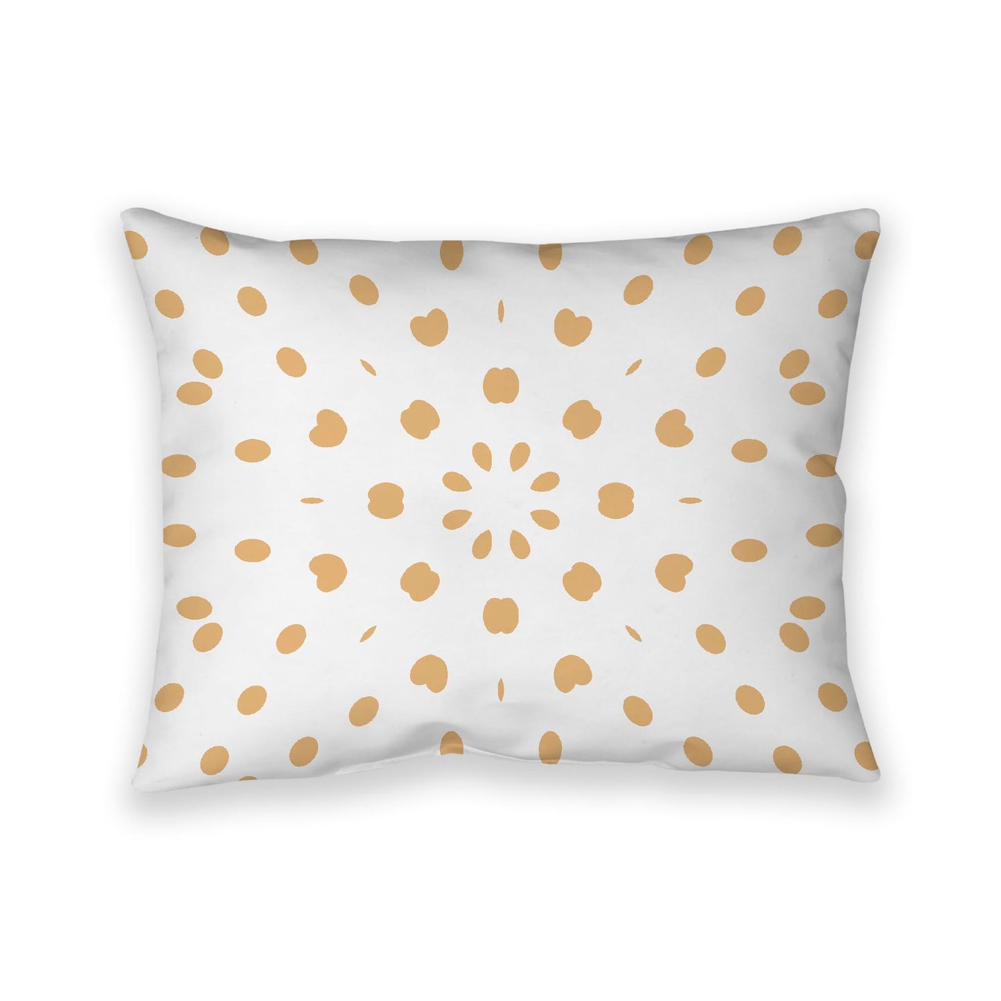Off-White Cotton Canvas Cushion Covers with Orange Burst Pattern on Front, CACU-CC-1232-231, 66 x 51 cm, 26 x 20 inches