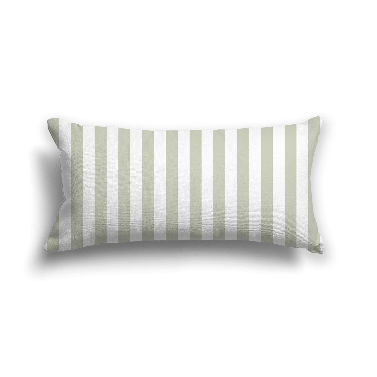 Off-White Cotton Canvas Cushion Covers with Pale Green Bars on Front, CACU-CC-1241-051, 61 x 30 cm, 24 x 12 inches