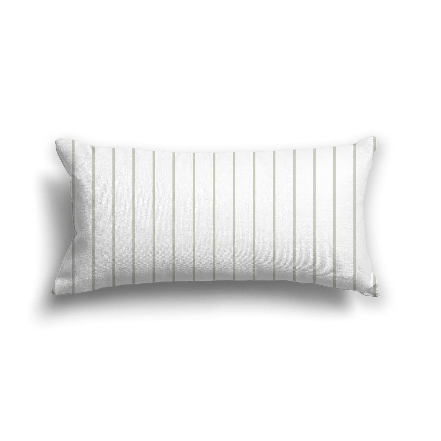 Off-White Cotton Canvas Cushion Covers with Fine Pale Green Stripes on Front, CACU-CC-1241-151, 61 x 30 cm, 24 x 12 inches