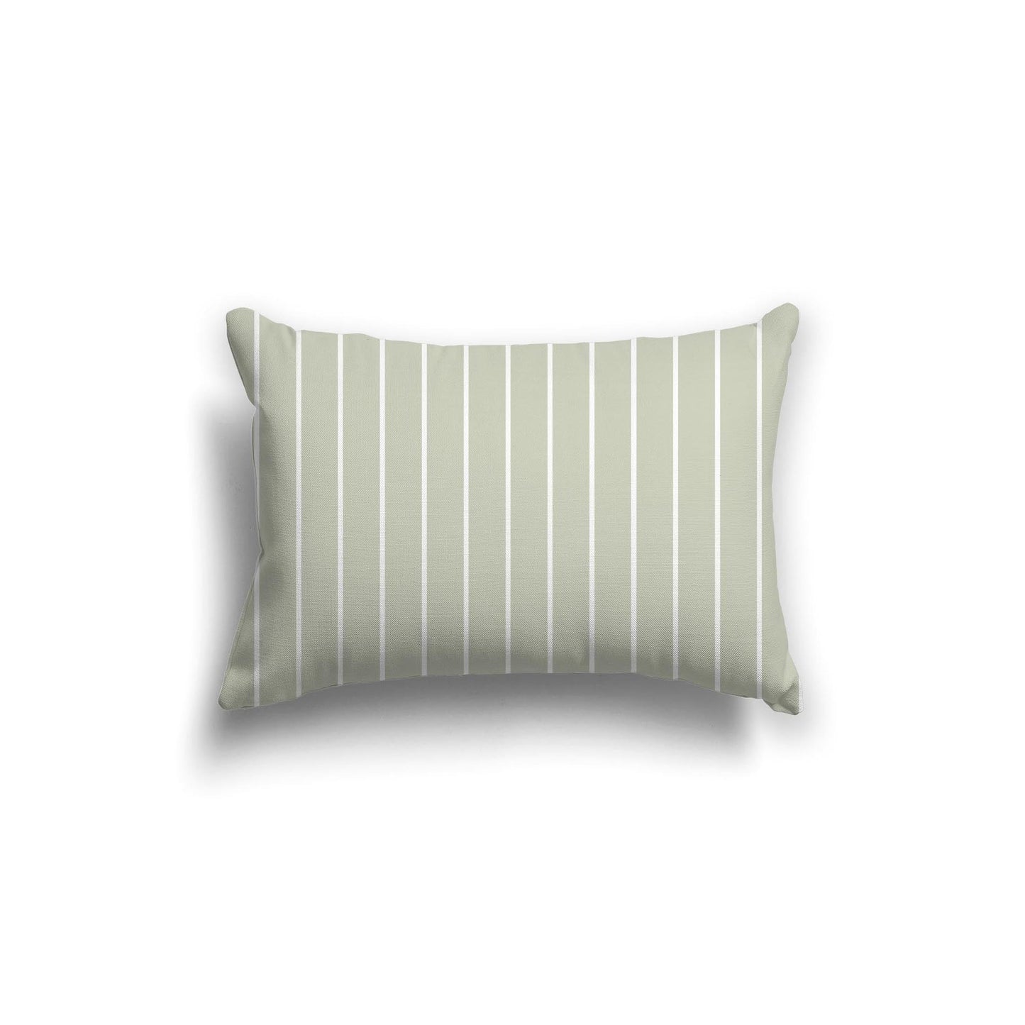 Pale Green Cotton Canvas Cushion Covers with Fine Off-White Stripes on Front, CACU-CC-1241-152, 51 x 36 cm, 20 x 14 inches