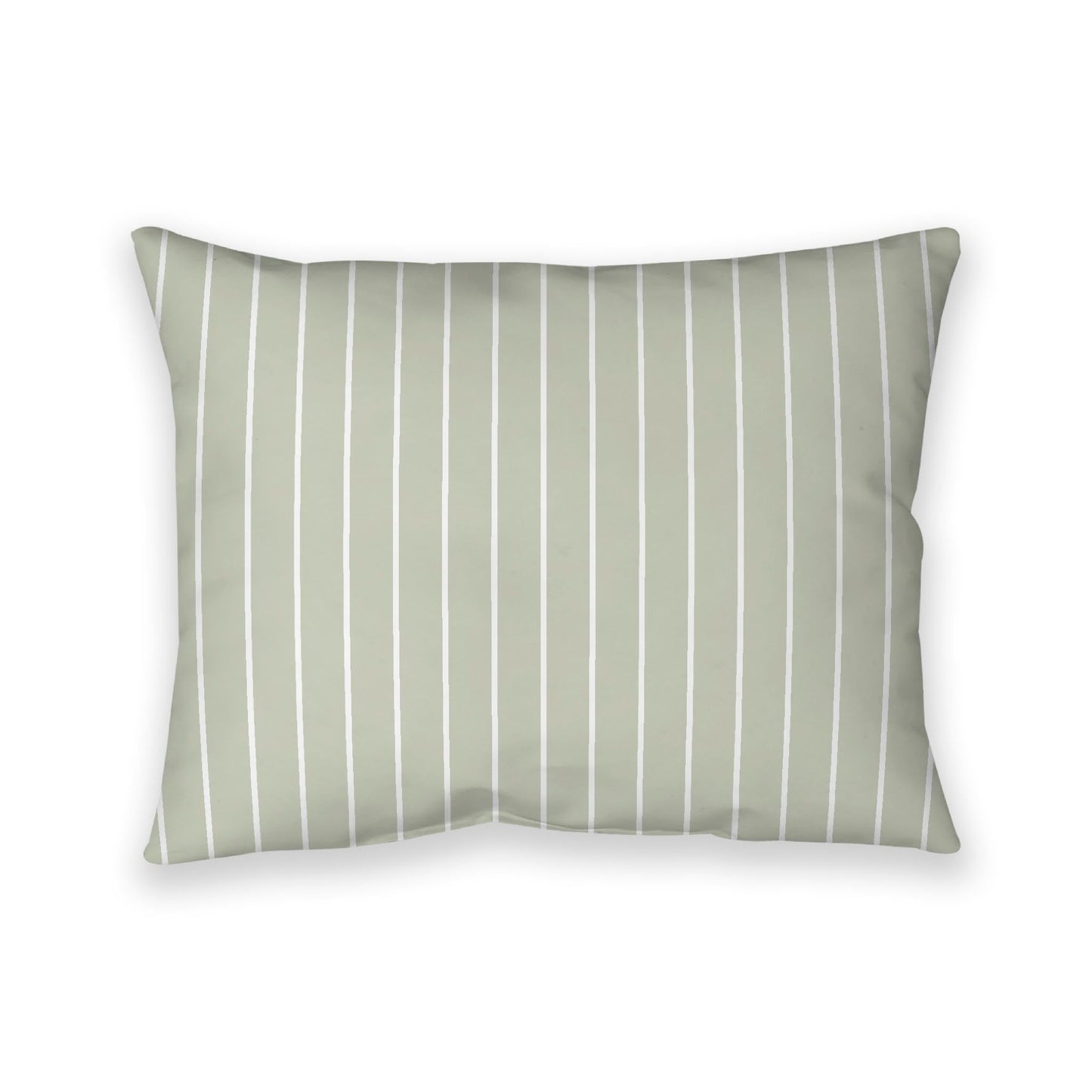 Pale Green Cotton Canvas Cushion Covers with Fine Off-White Stripes on Front, CACU-CC-1241-152, 66 x 51 cm, 26 x 20 inches