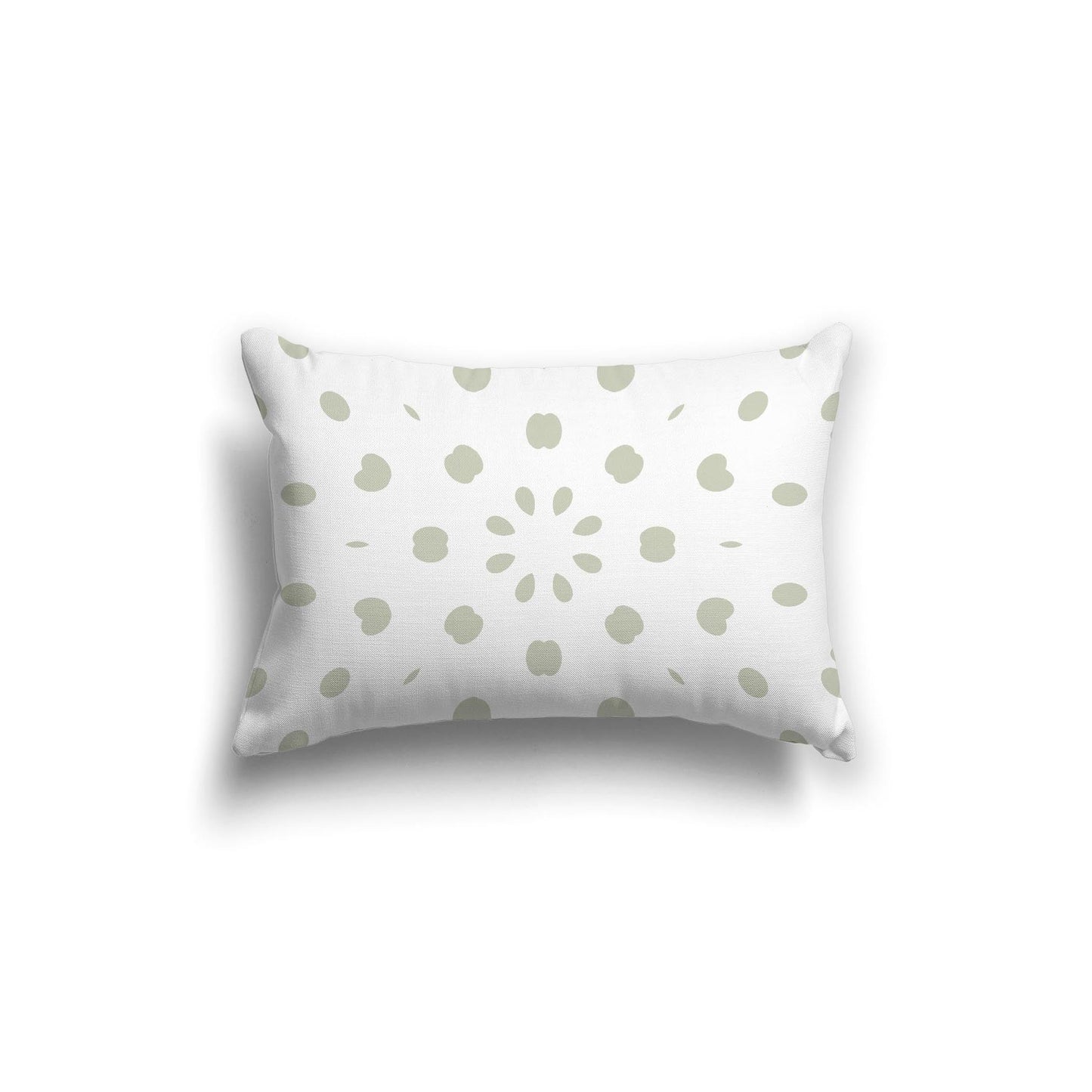 Off-White Cotton Canvas Cushion Covers with Pale Green Burst Pattern on Front, CACU-CC-1241-231, 51 x 36 cm, 20 x 14 inches
