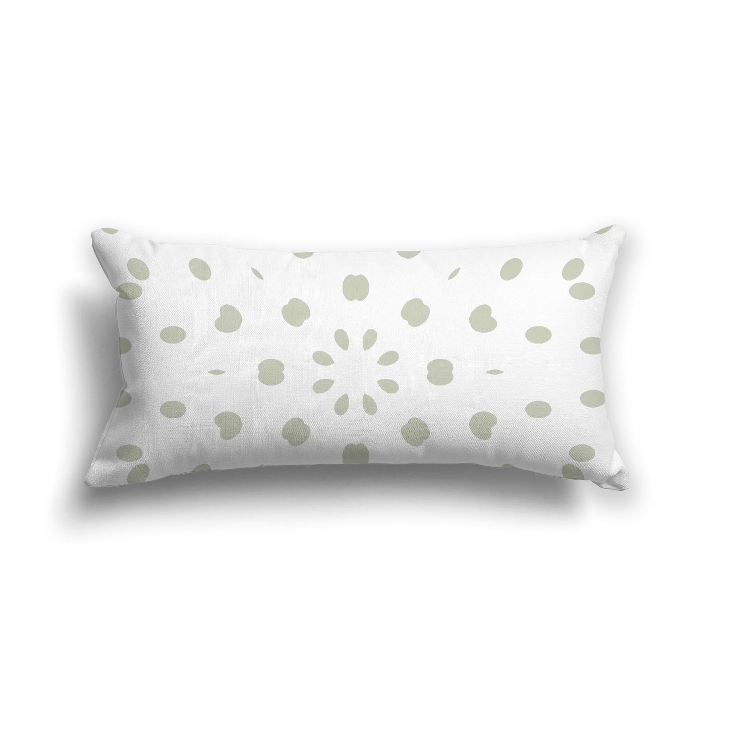 Off-White Cotton Canvas Cushion Covers with Pale Green Burst Pattern on Front, CACU-CC-1241-231, 61 x 30 cm, 24 x 12 inches
