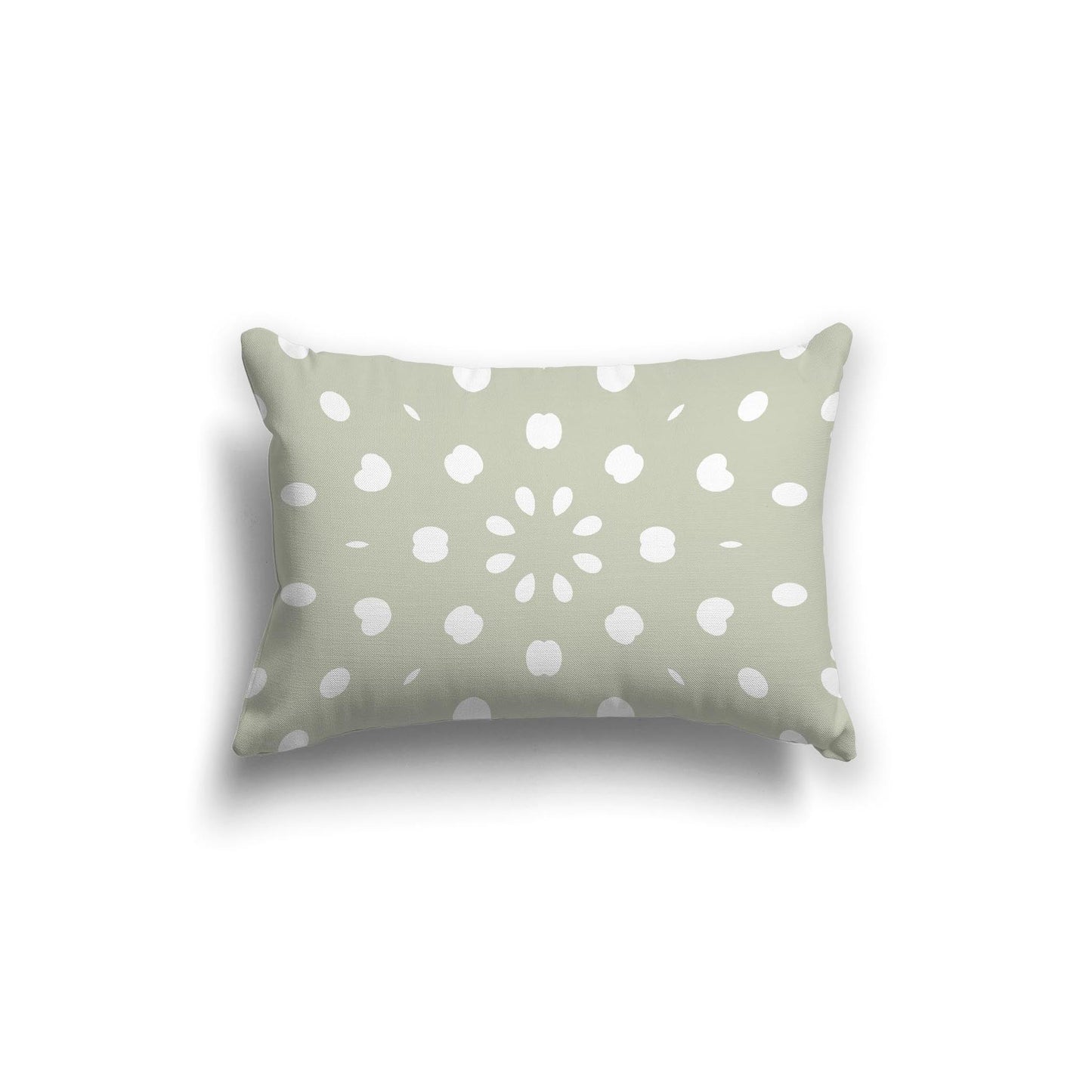 Pale Green Cotton Canvas Cushion Covers with Off-White Burst Pattern on Front, CACU-CC-1241-232, 51 x 36 cm, 20 x 14 inches