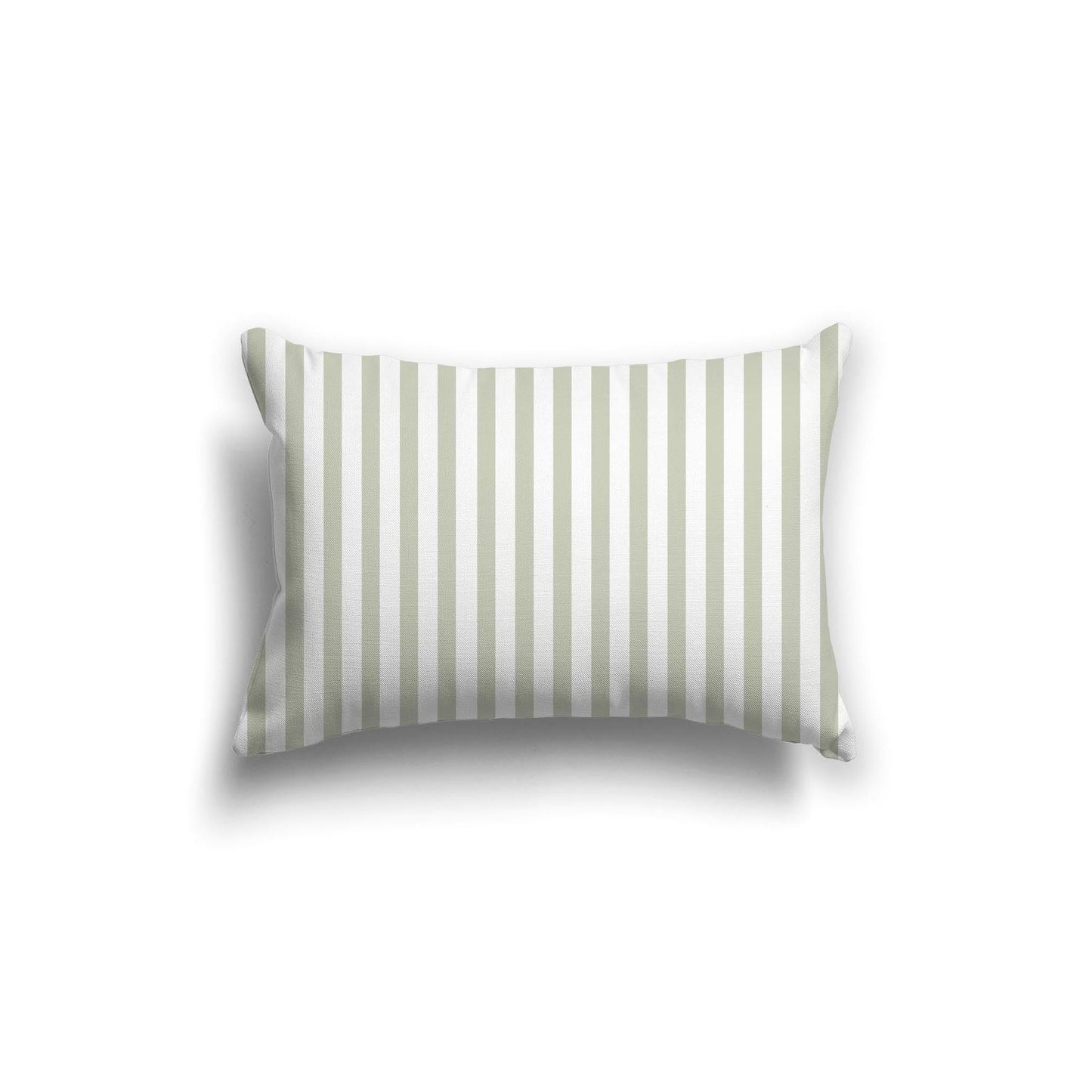 Off-White Cotton Canvas Cushion Covers with Thin Pale Green Bars on Front, CACU-CC-1241-241, 51 x 36 cm, 20 x 14 inches