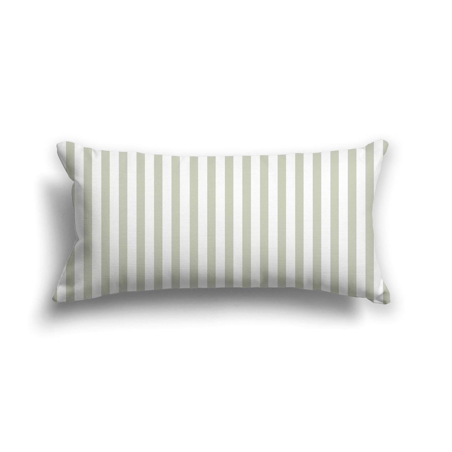 Off-White Cotton Canvas Cushion Covers with Thin Pale Green Bars on Front, CACU-CC-1241-241, 61 x 30 cm, 24 x 12 inches