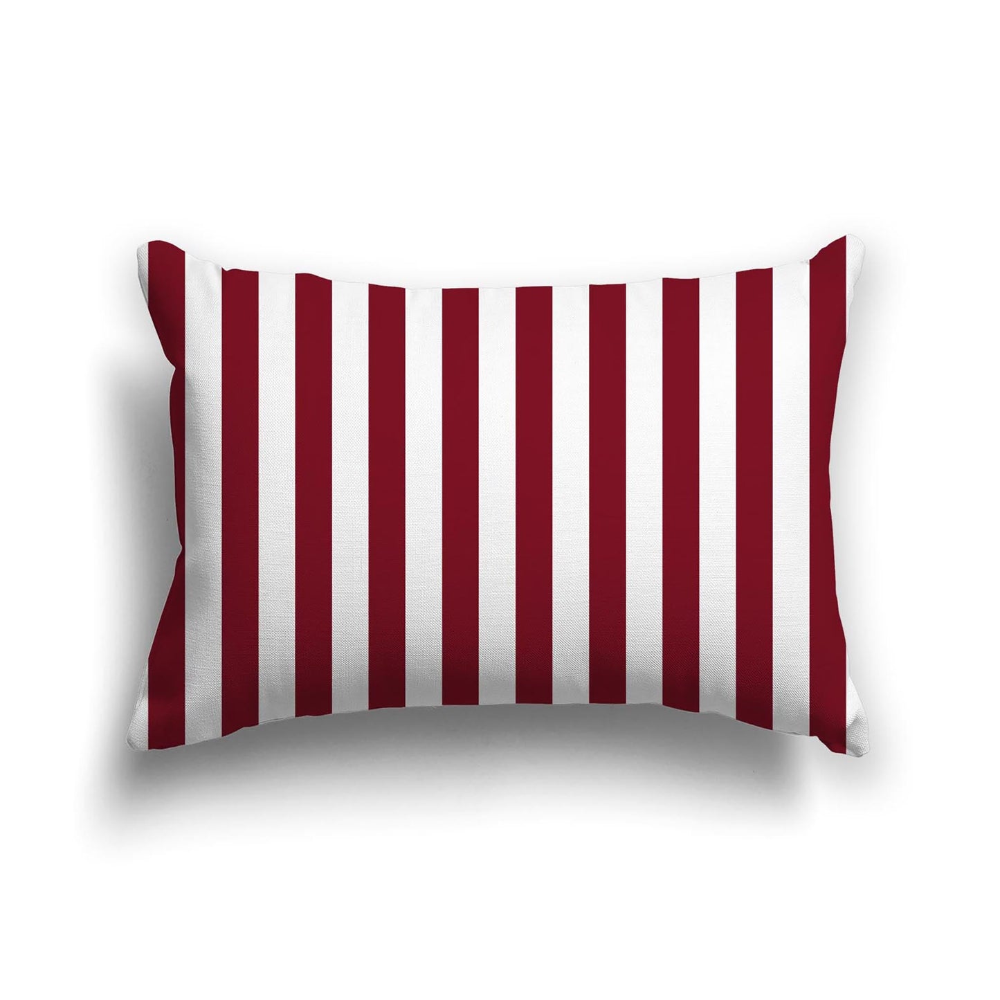 Off-White Cotton Canvas Cushion Covers with Burgundy Red Bars on Front, CACU-CC-1281-051, 51 x 36 cm, 20 x 14 inches
